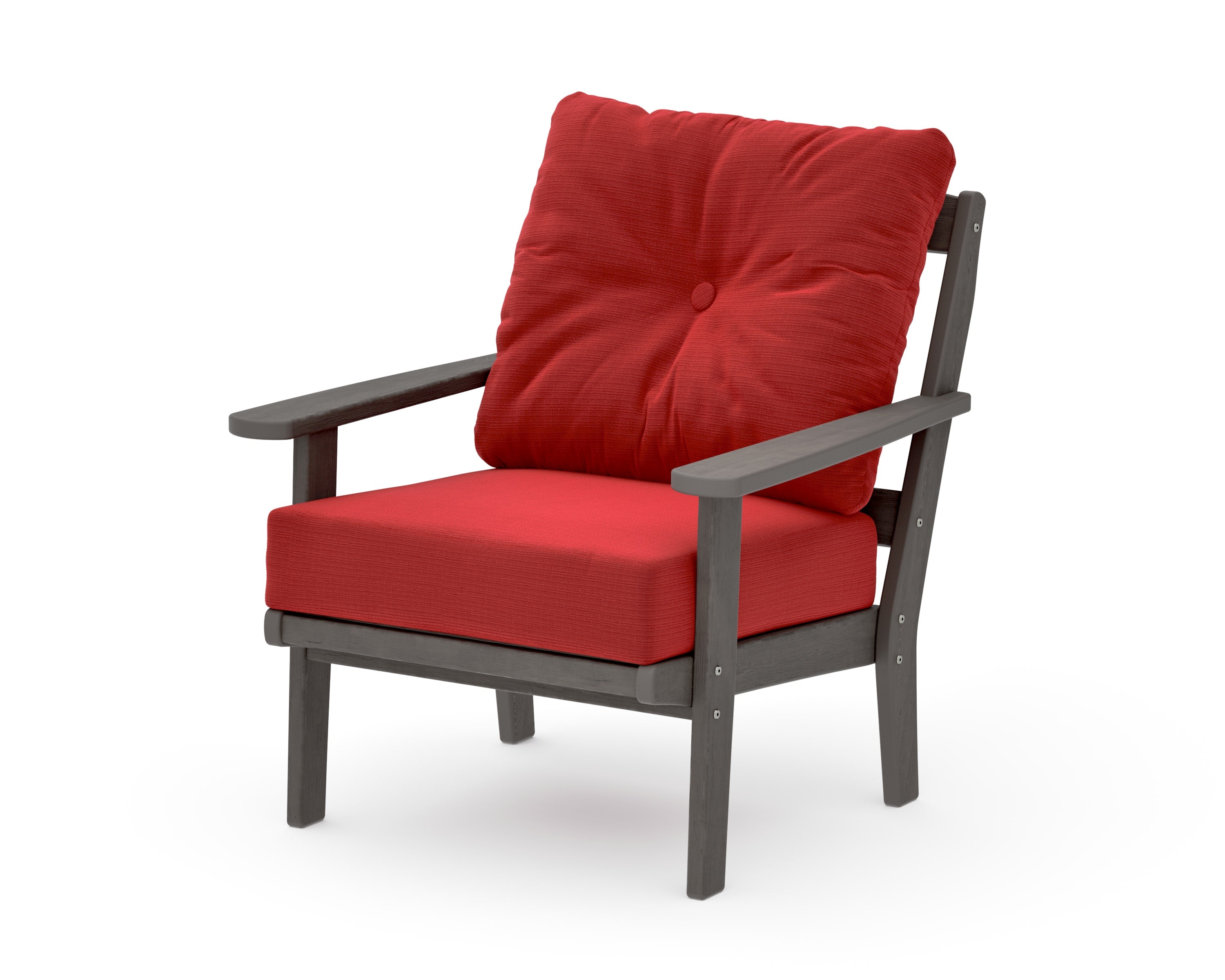 Mission Deep Seating Chair in Driftwood / Crimson Linen