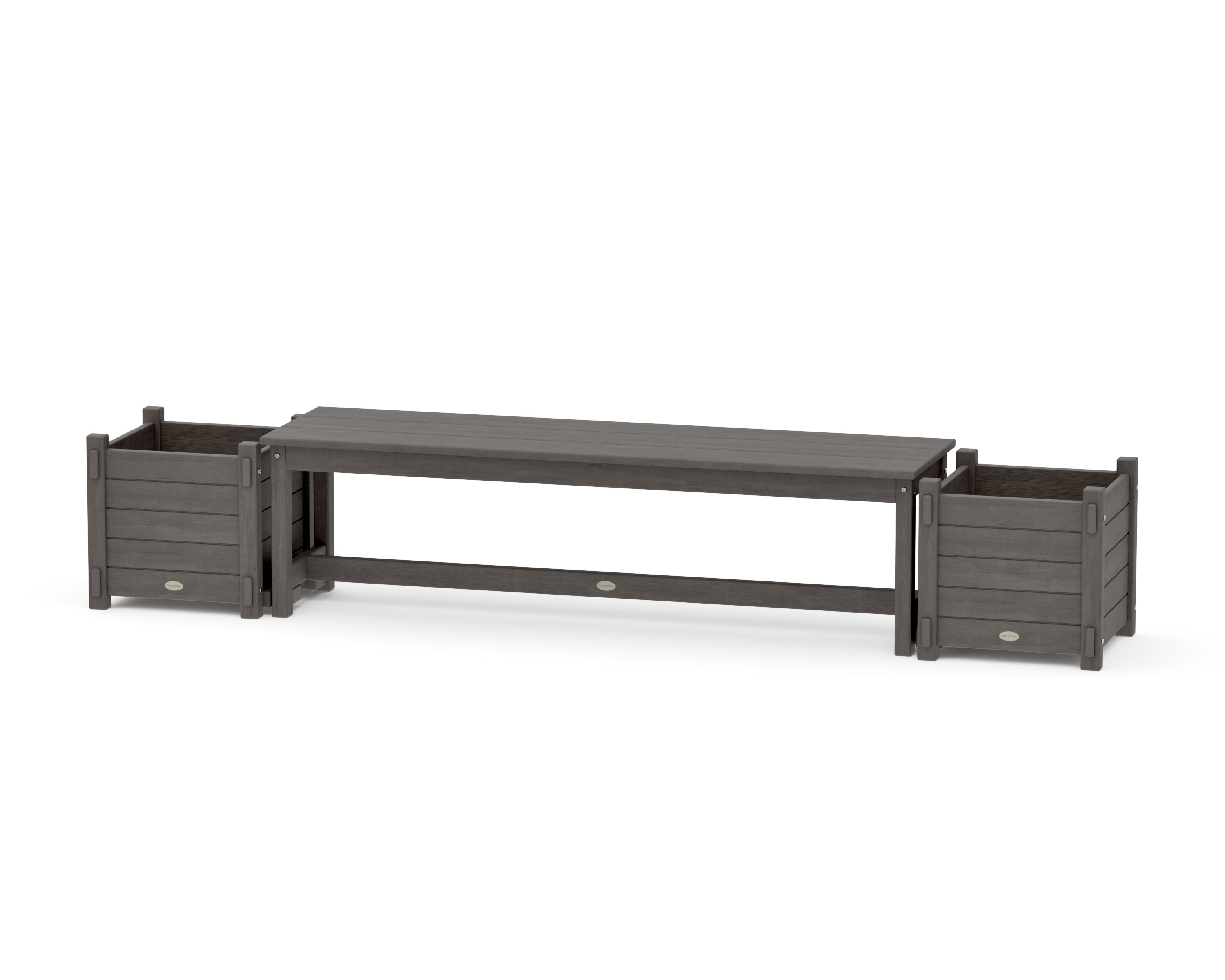 60" Nautical Straight Planter Bench Set in Driftwood