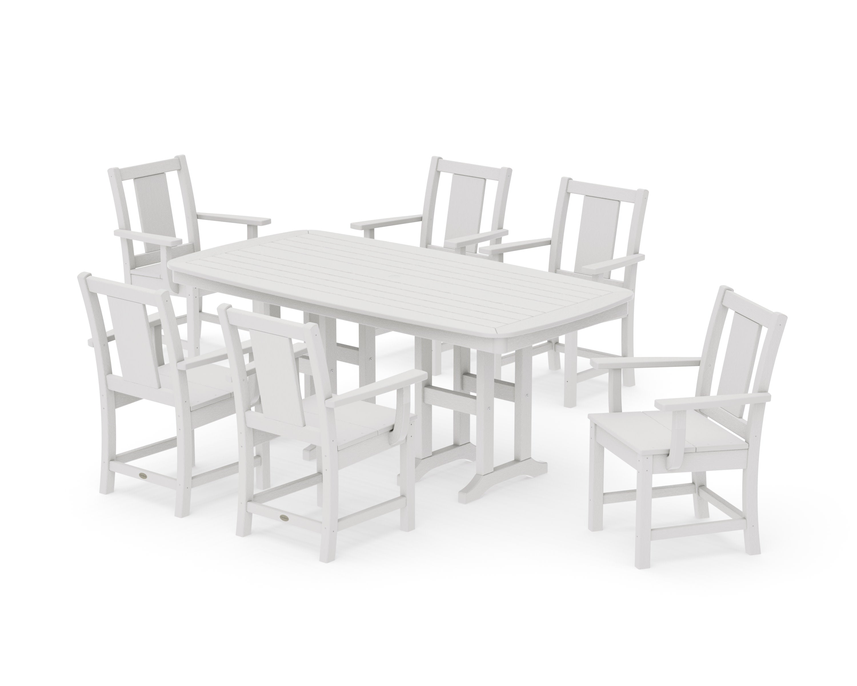 Prairie Arm Chair 7-Piece Dining Set in Vintage White