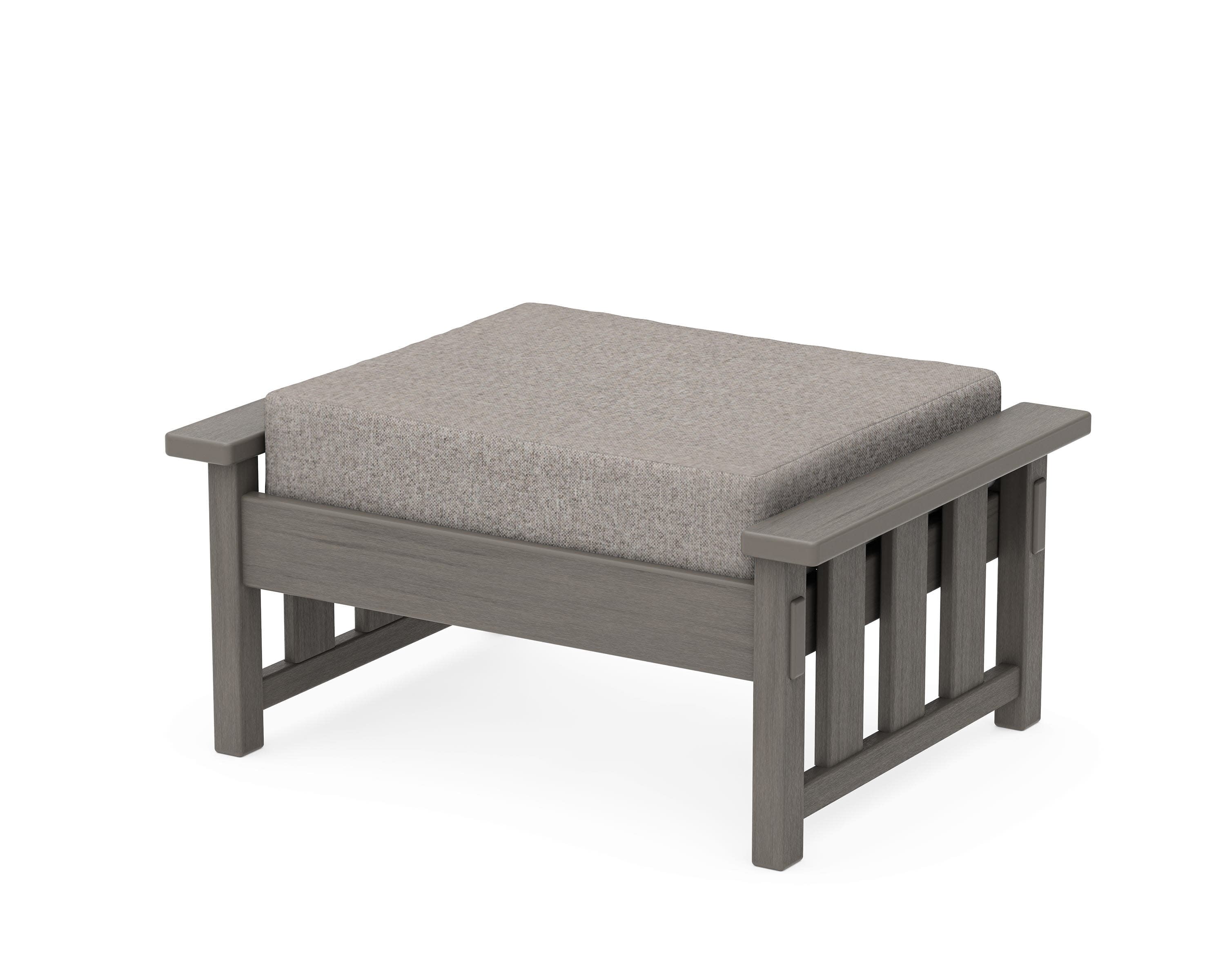 Acadia Deep Seating Ottoman in Driftwood / Weathered Tweed