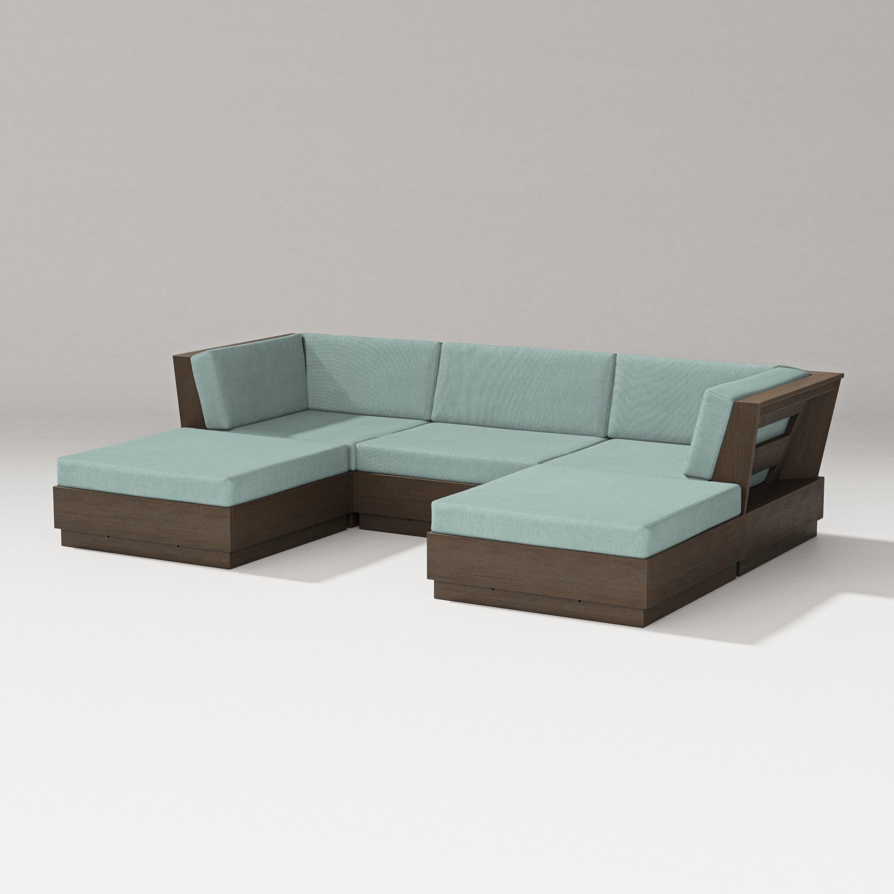 Elevate Double Chaise Sectional in Kona / Glacier Spa