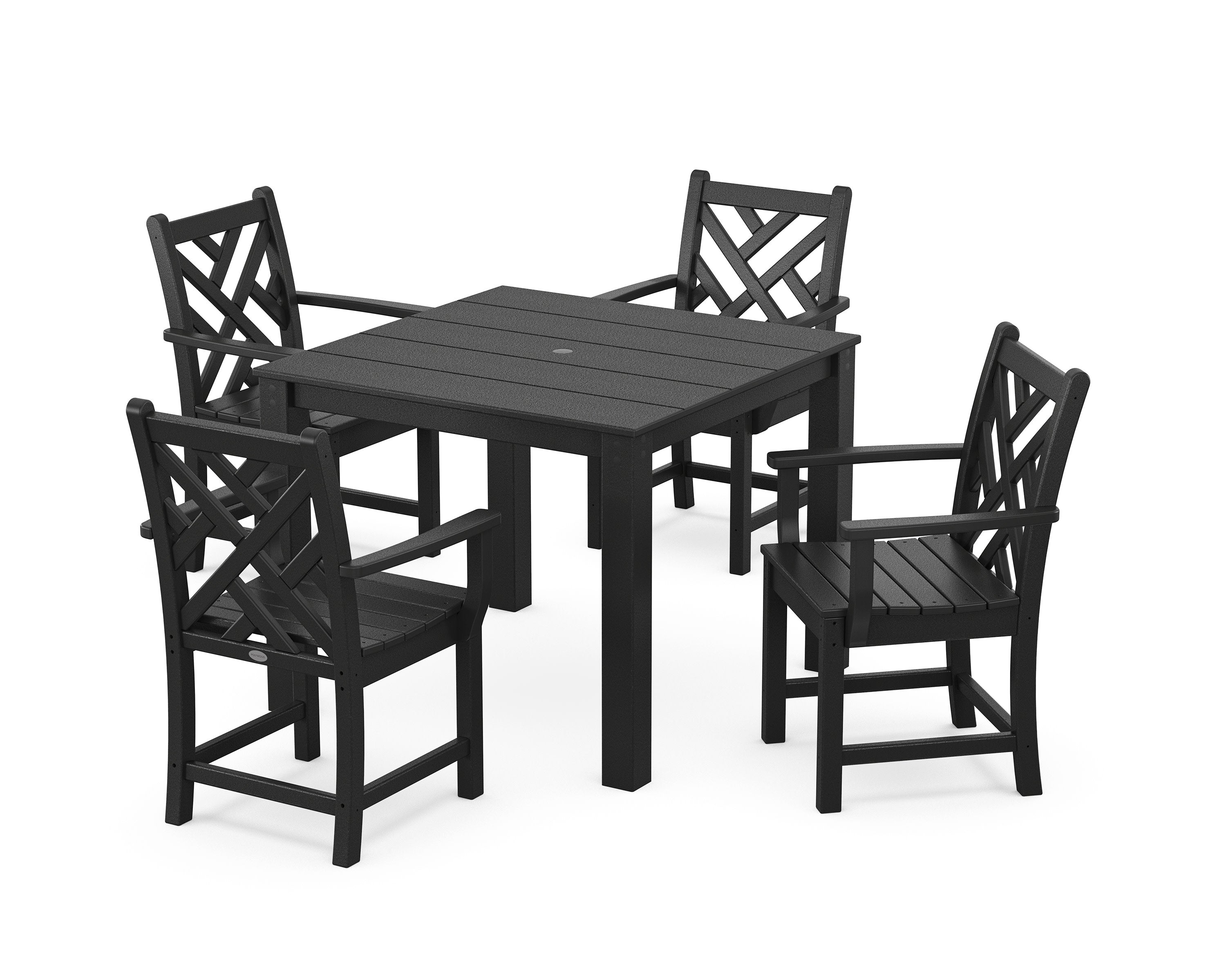 Chippendale 5-Piece Parsons Dining Set in Black