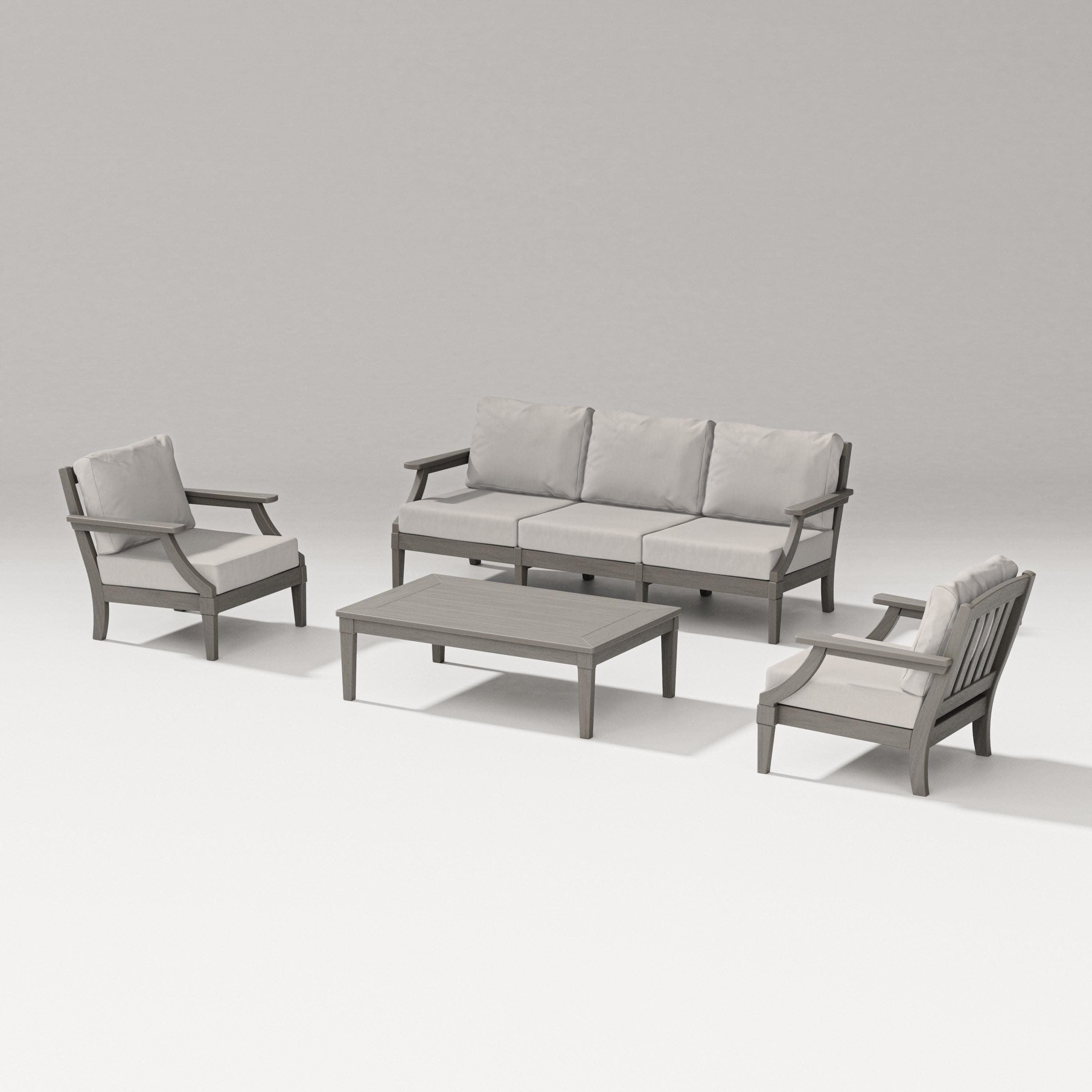 Estate 4-Piece Lounge Sofa Set in Driftwood / Cast Ash