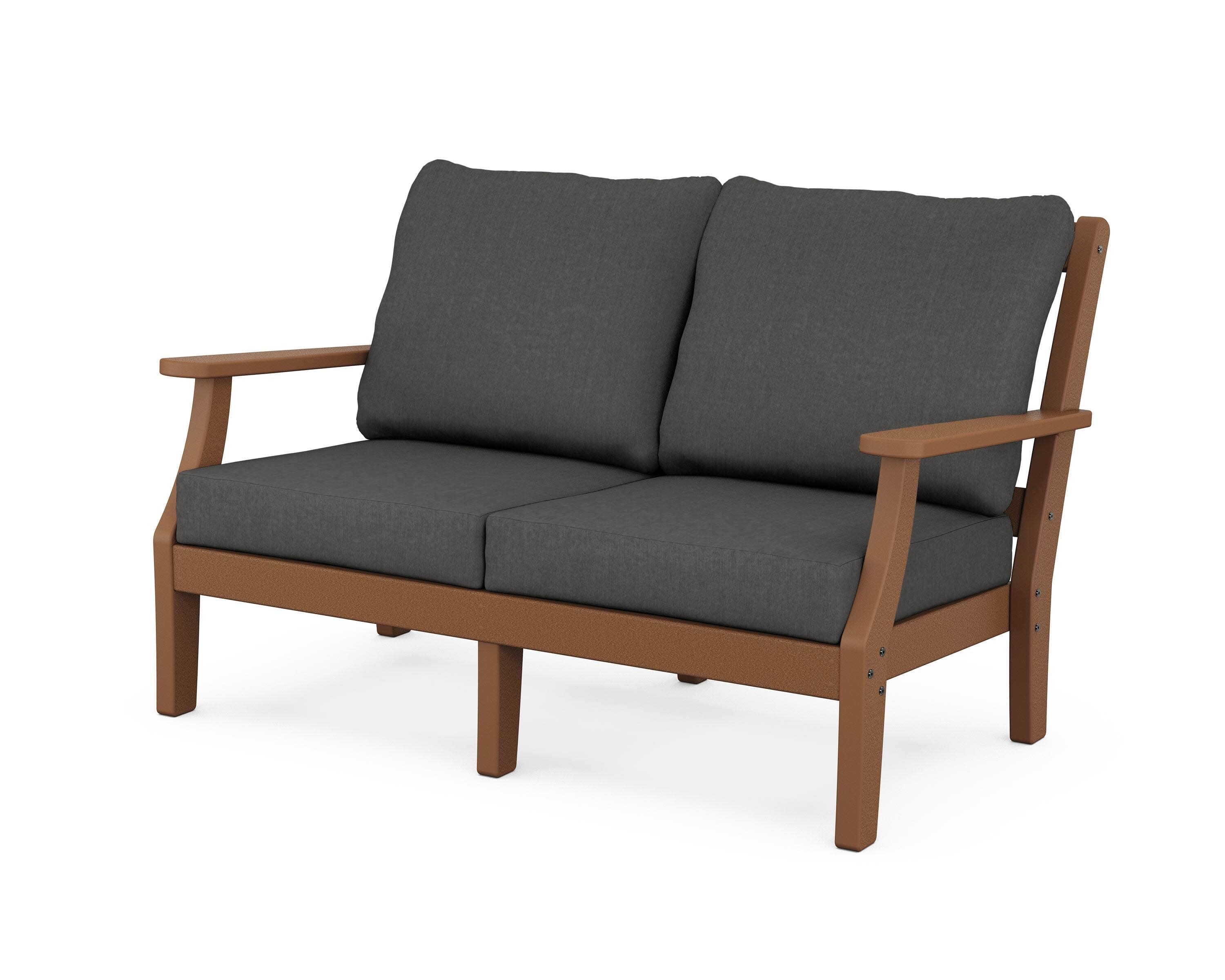 Chinoiserie Deep Seating Loveseat in Teak / Spectrum Carbon