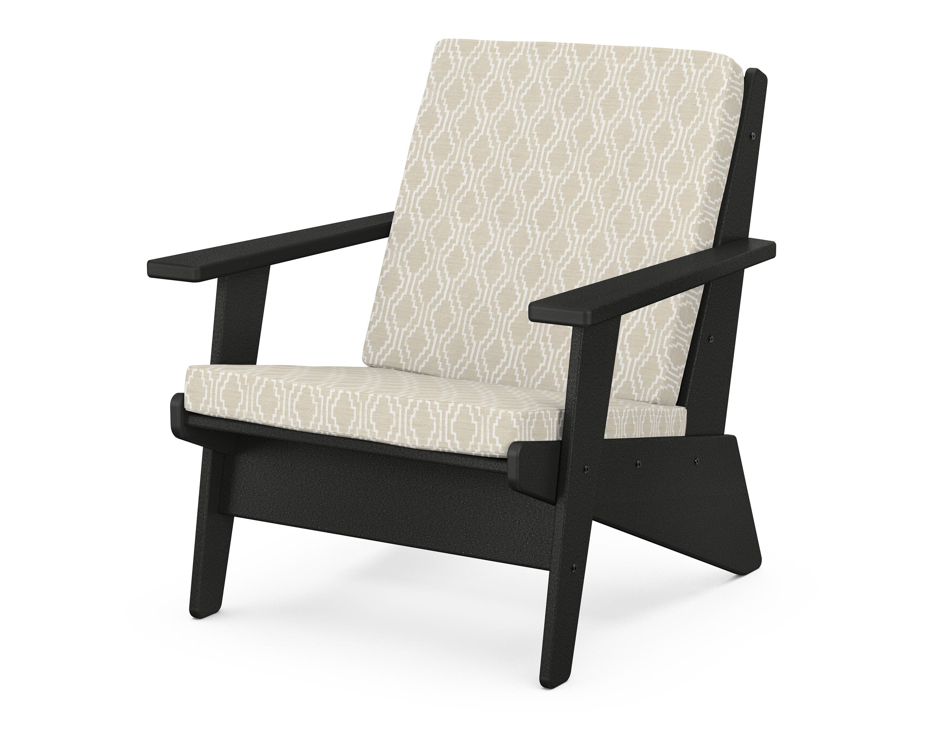 Riviera Modern Lounge Chair in Black / Solve Linen