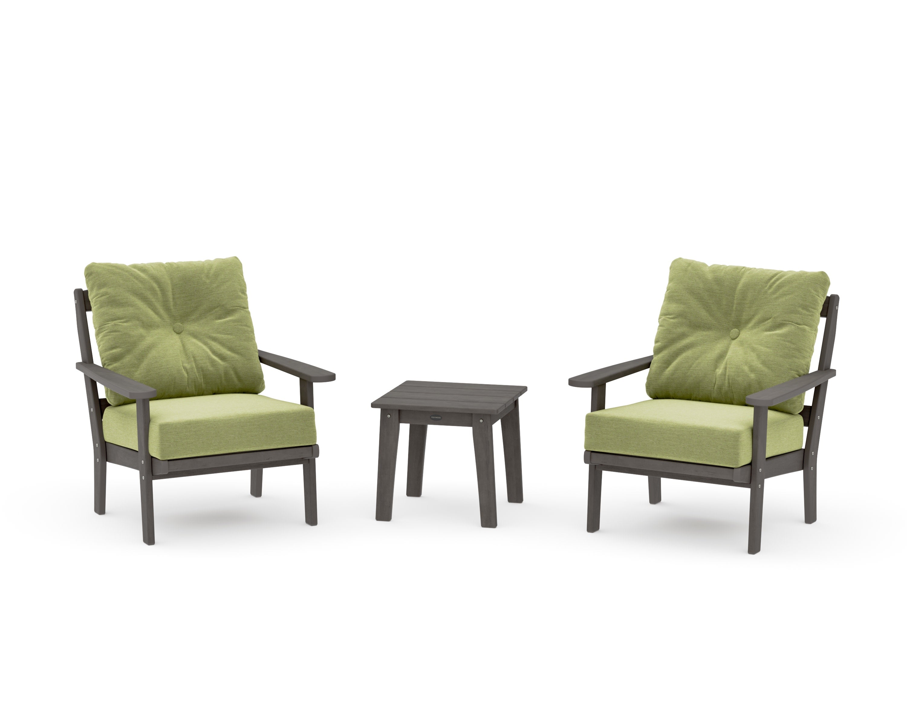 Mission 3-Piece Deep Seating Set in Driftwood / Chartreuse Boucle