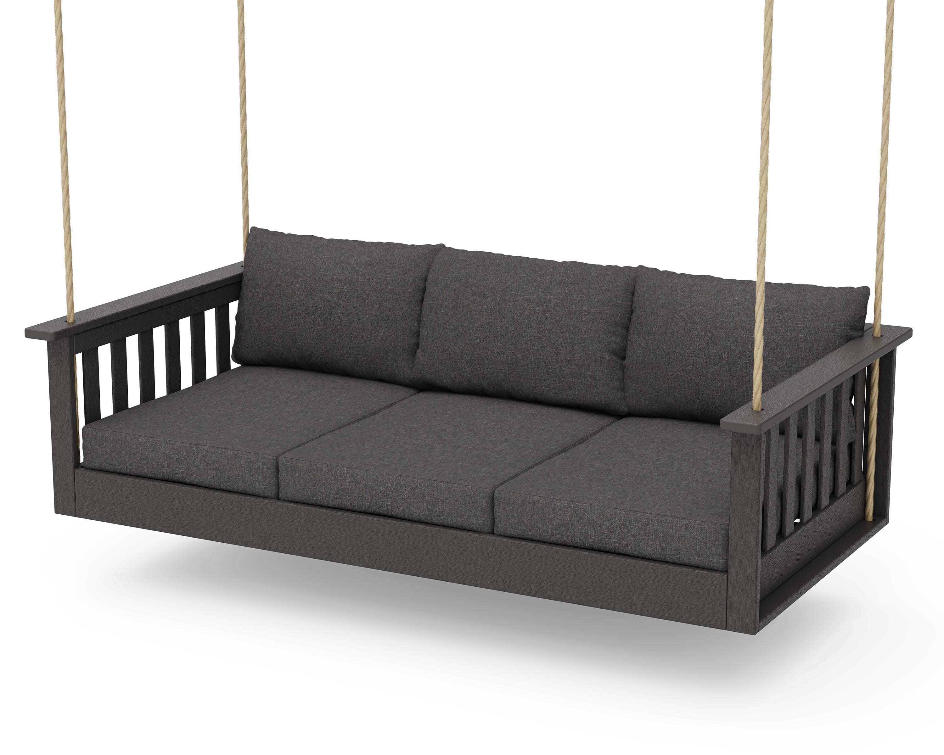 Vineyard Daybed Swing in Vintage Coffee / Ash Charcoal