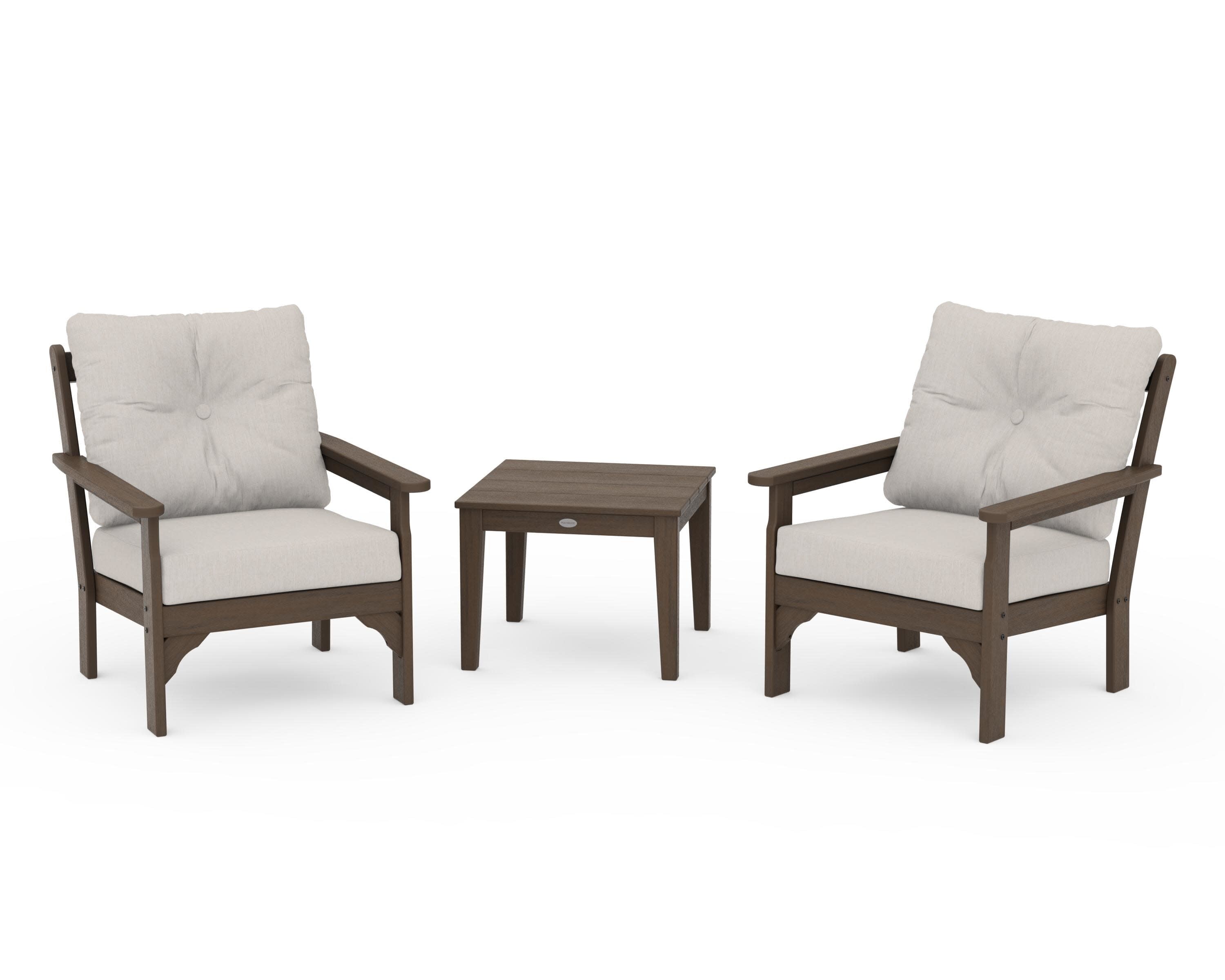 Vineyard 3-Piece Deep Seating Set in Kona / Cast Ash