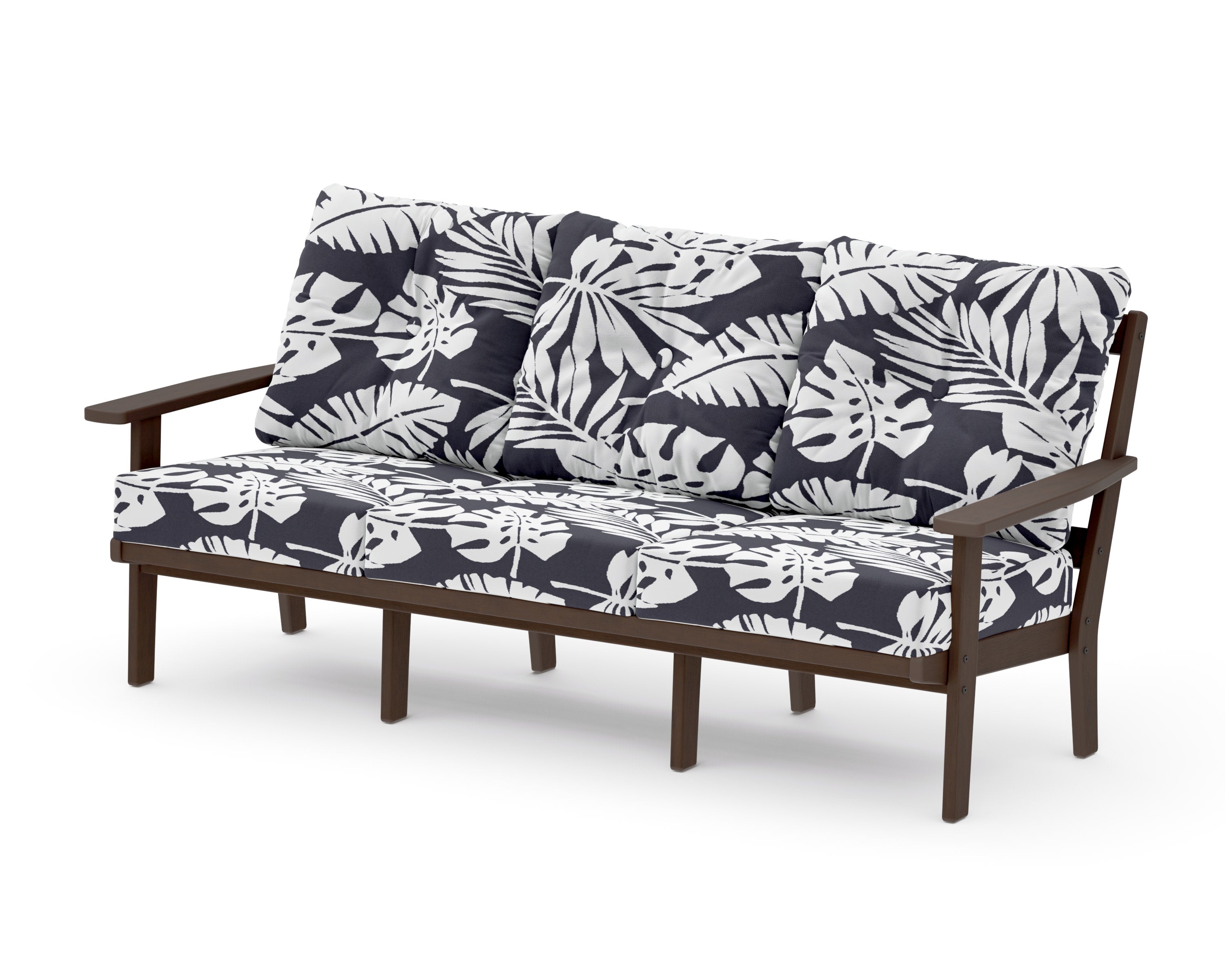 Oxford Deep Seating Sofa in Kona / Leaf Navy