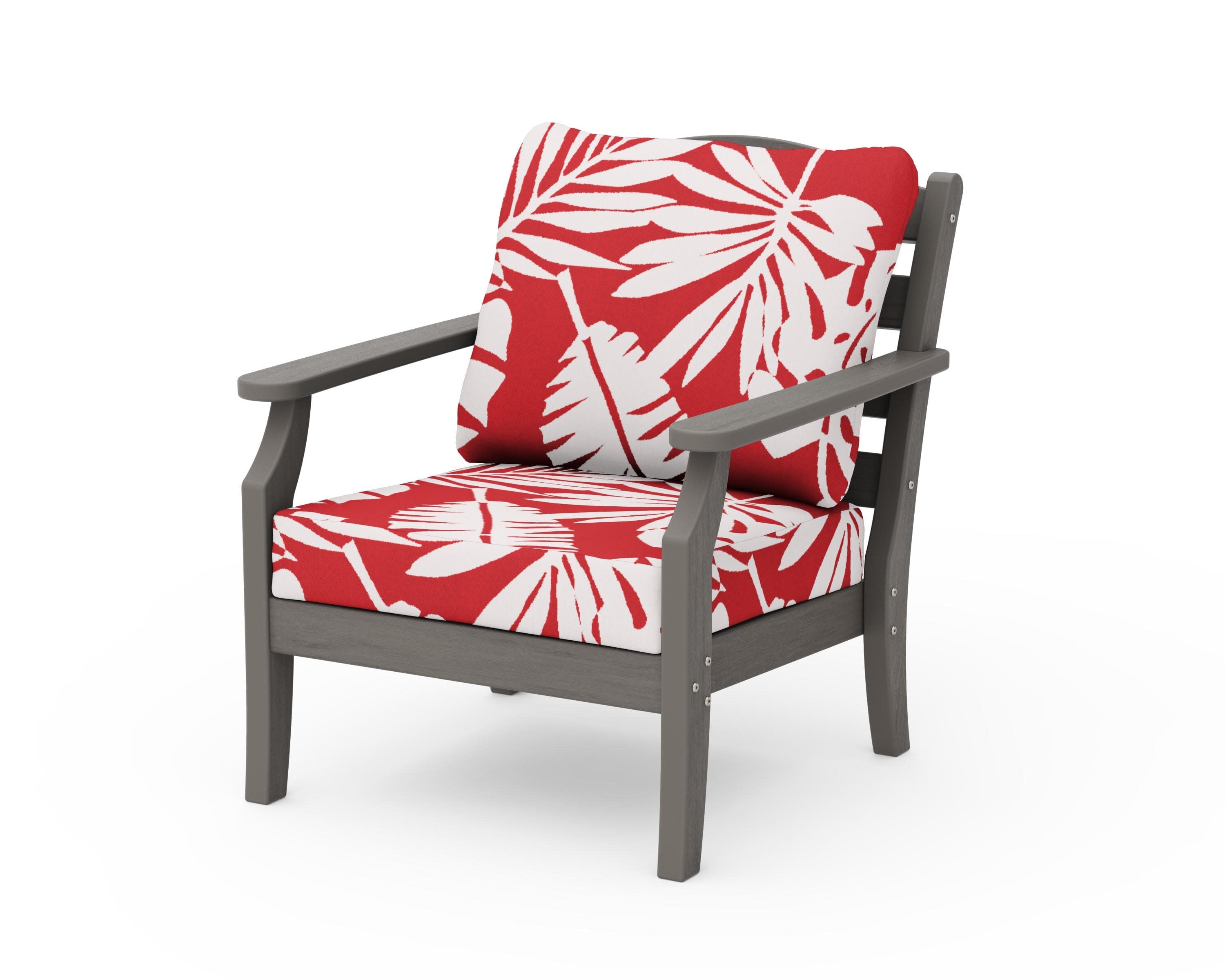 Savannah Deep Seating Chair in Driftwood / Leaf Crimson