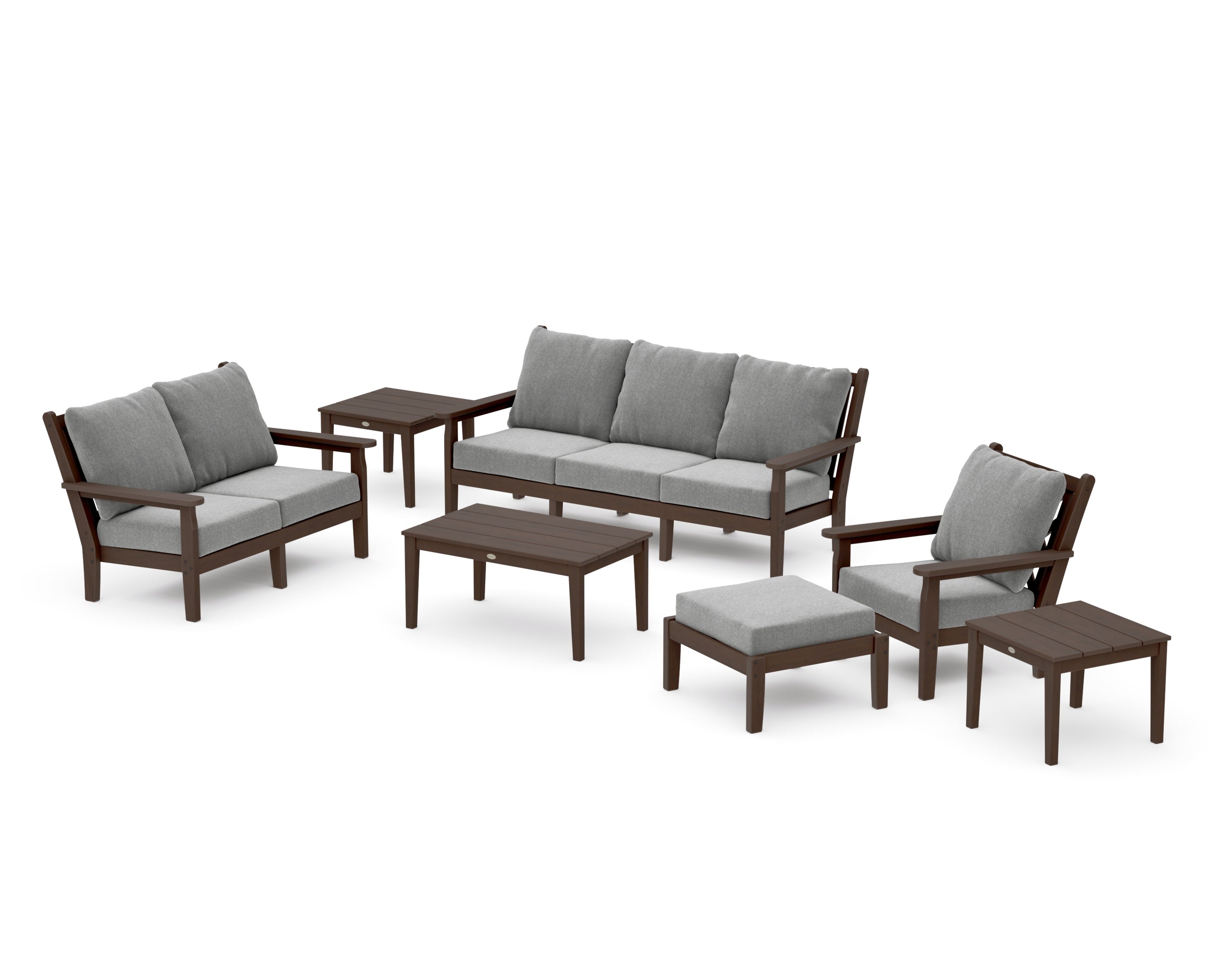 Chippendale 7-Piece Deep Seating Set in Kona / Grey Mist