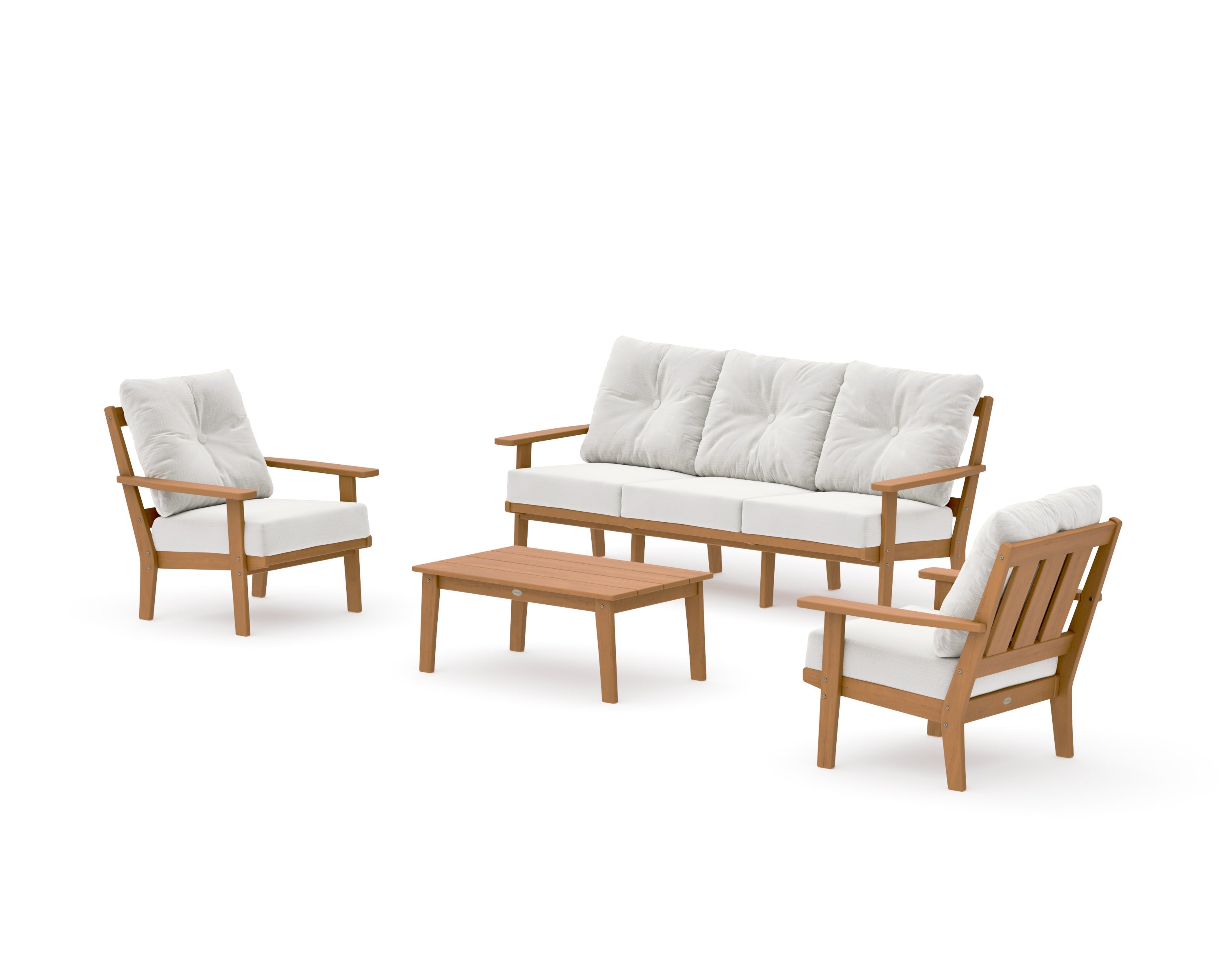 Oxford 4-Piece Deep Seating Set with Sofa in Natural / Natural Linen