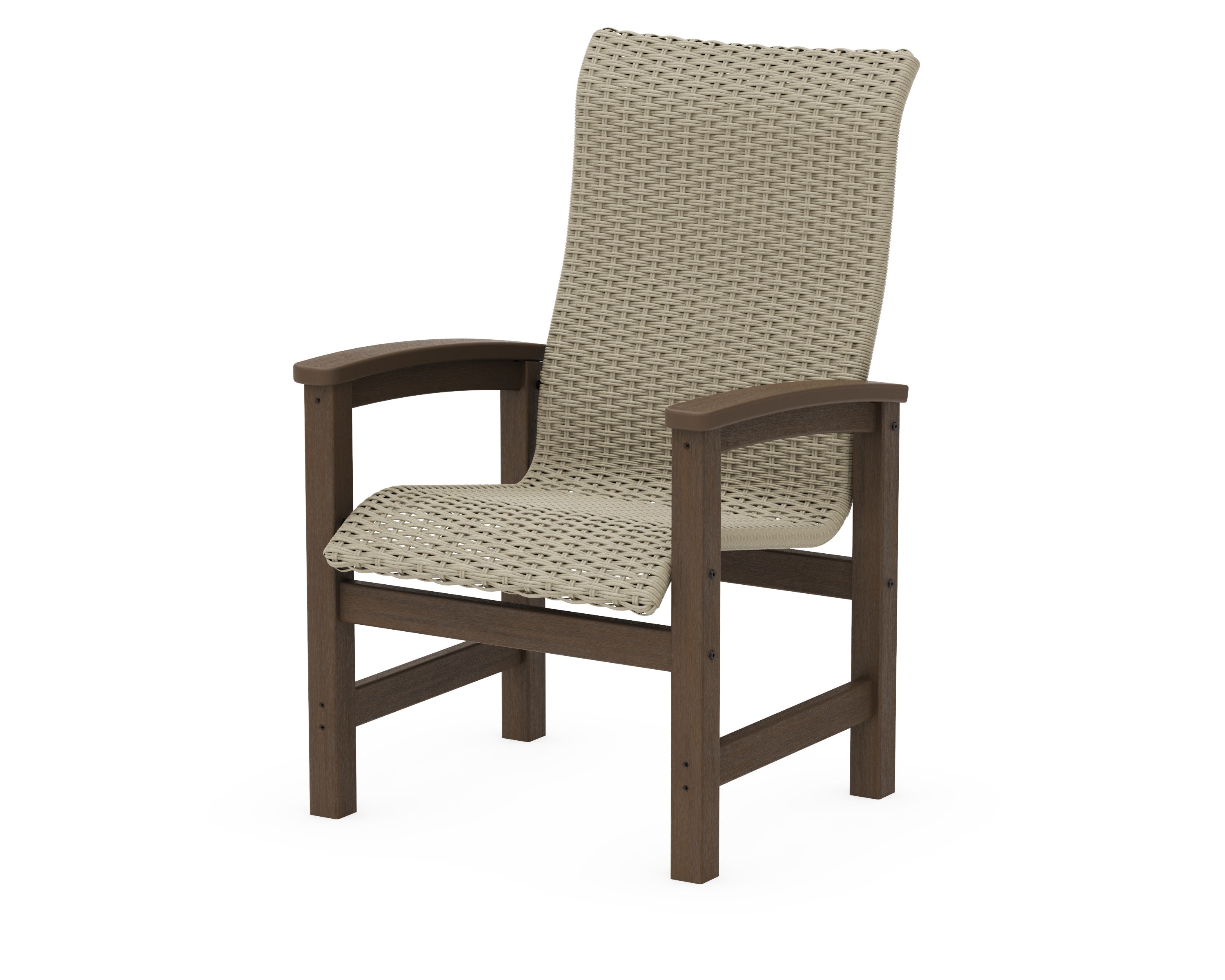 Coastal Woven High-Back Dining Chair in Kona / Dune Grass