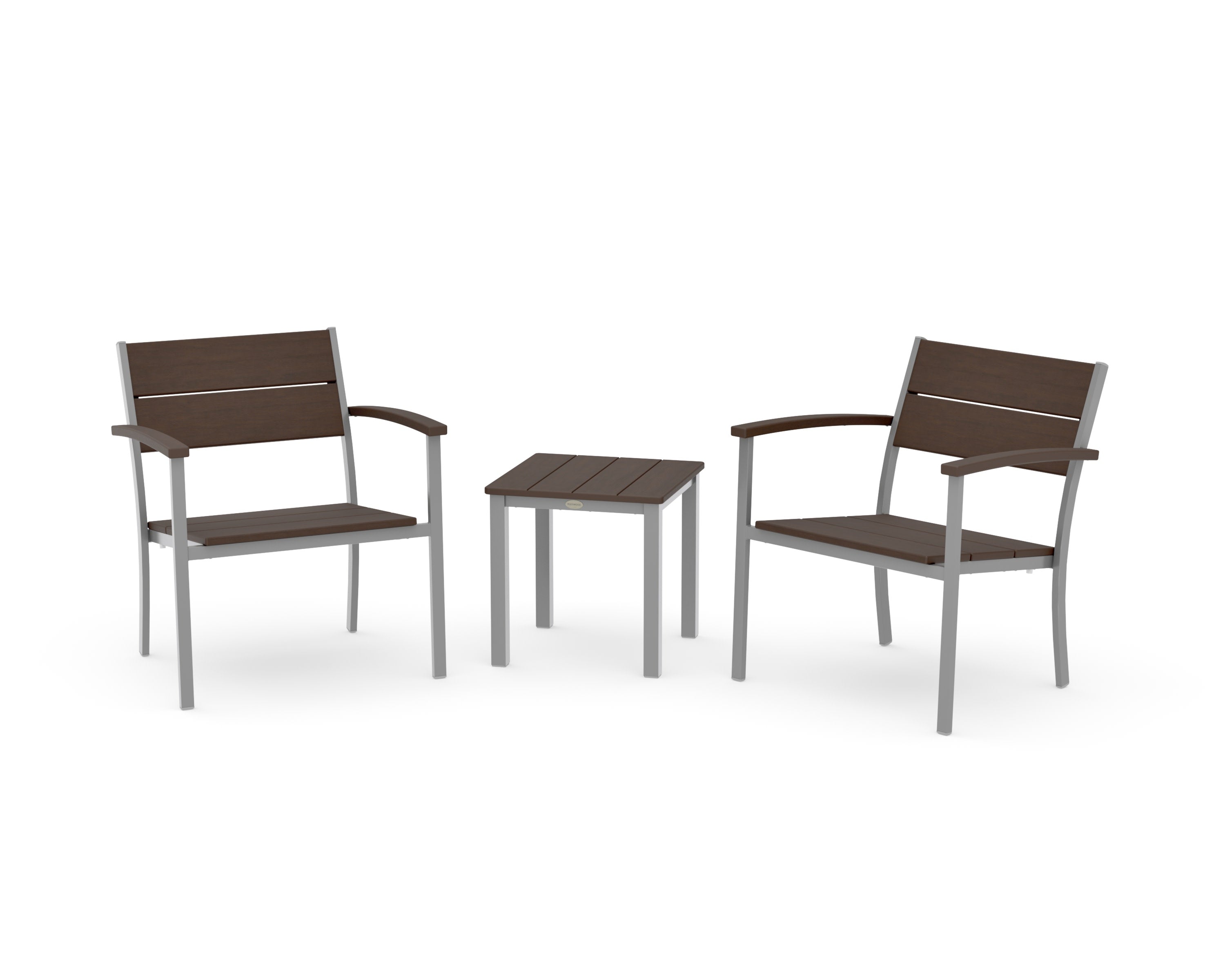 Main Street 3-Piece Lounge Chair Set in Silver / Kona