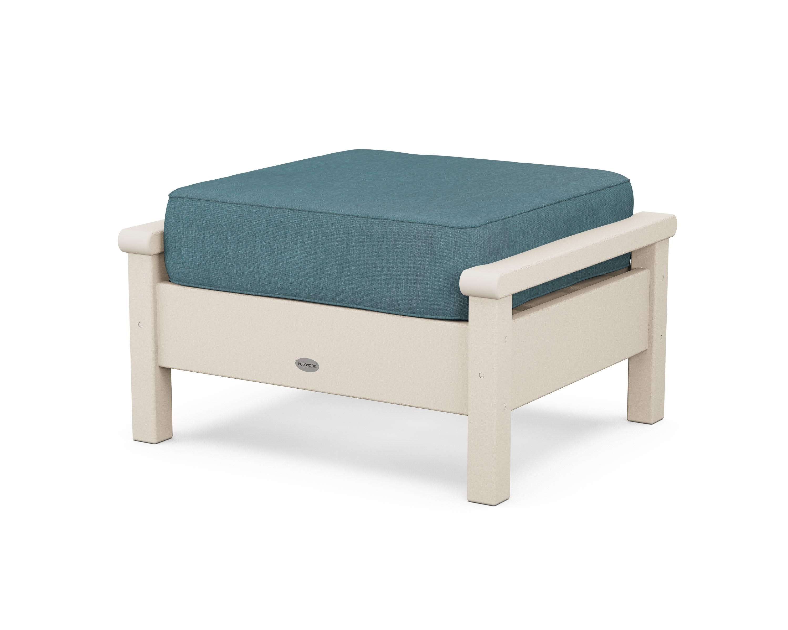 Harbour Deep Seating Ottoman in Sand / Ocean Teal