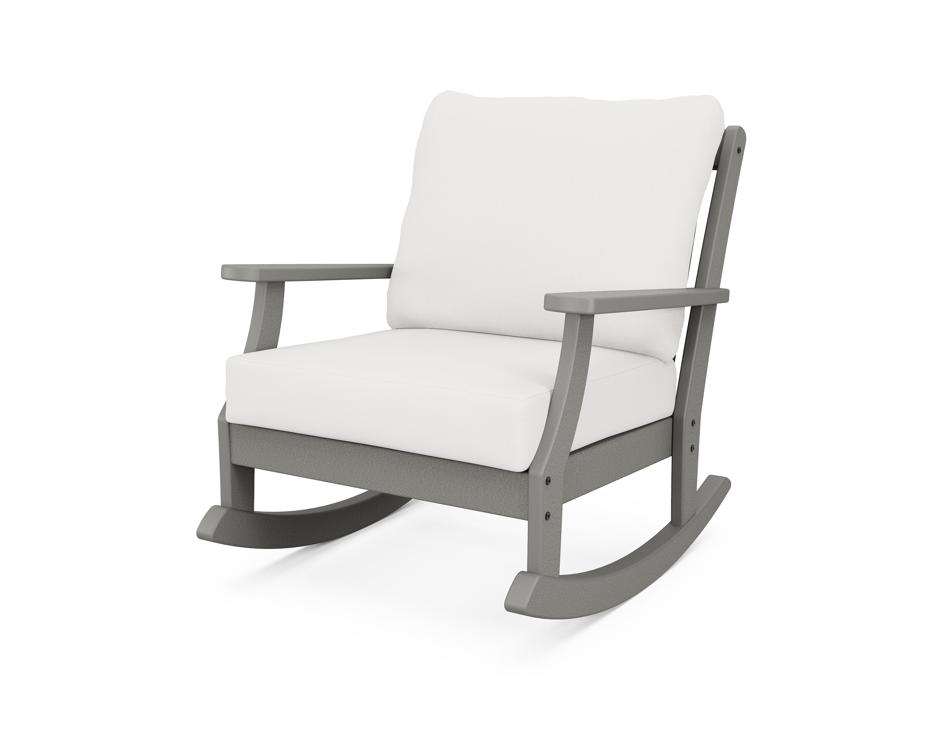 Braxton Deep Seating Rocking Chair in Slate Grey / Natural Linen