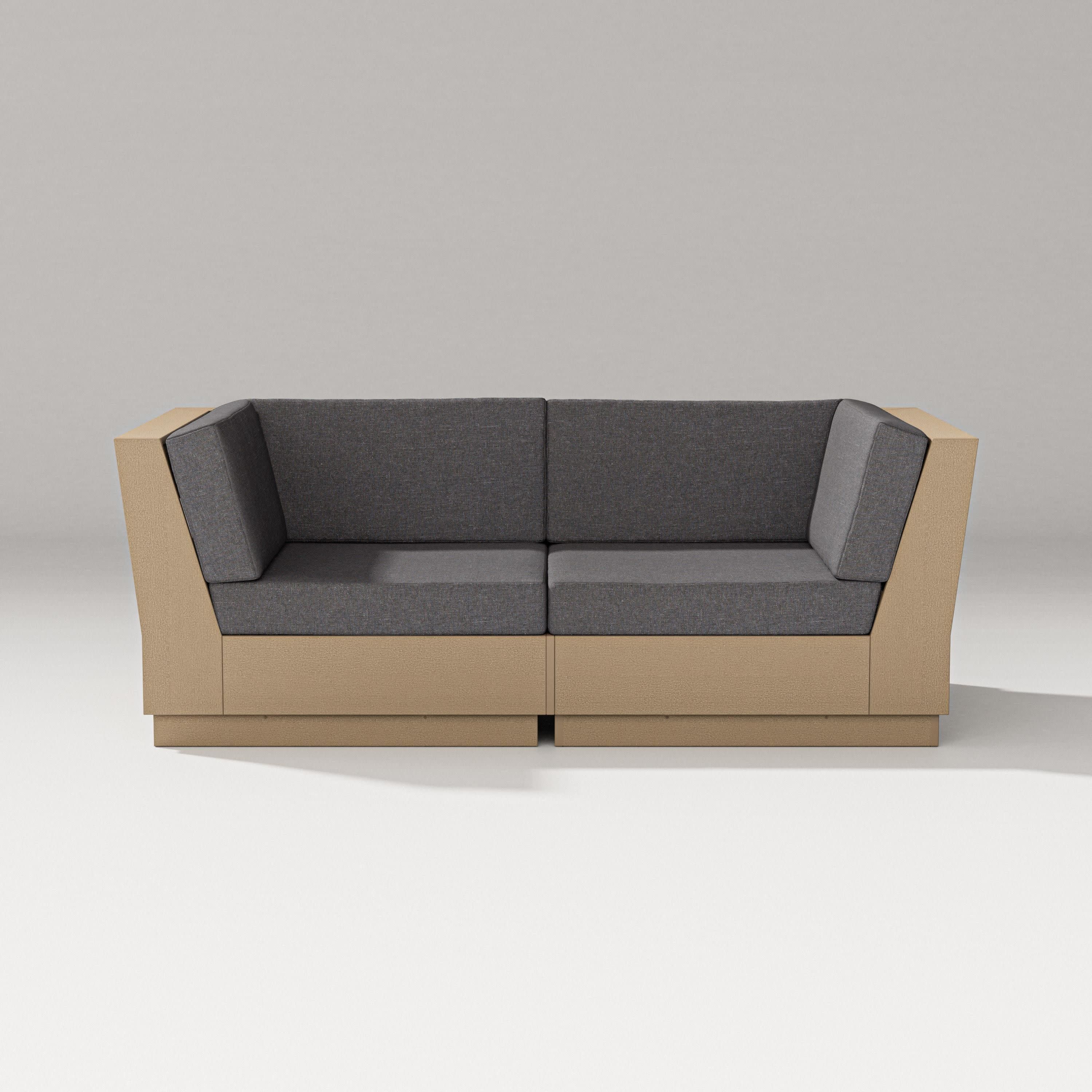 Elevate Loveseat Sectional in Vintage Sahara / Ash Charcoal