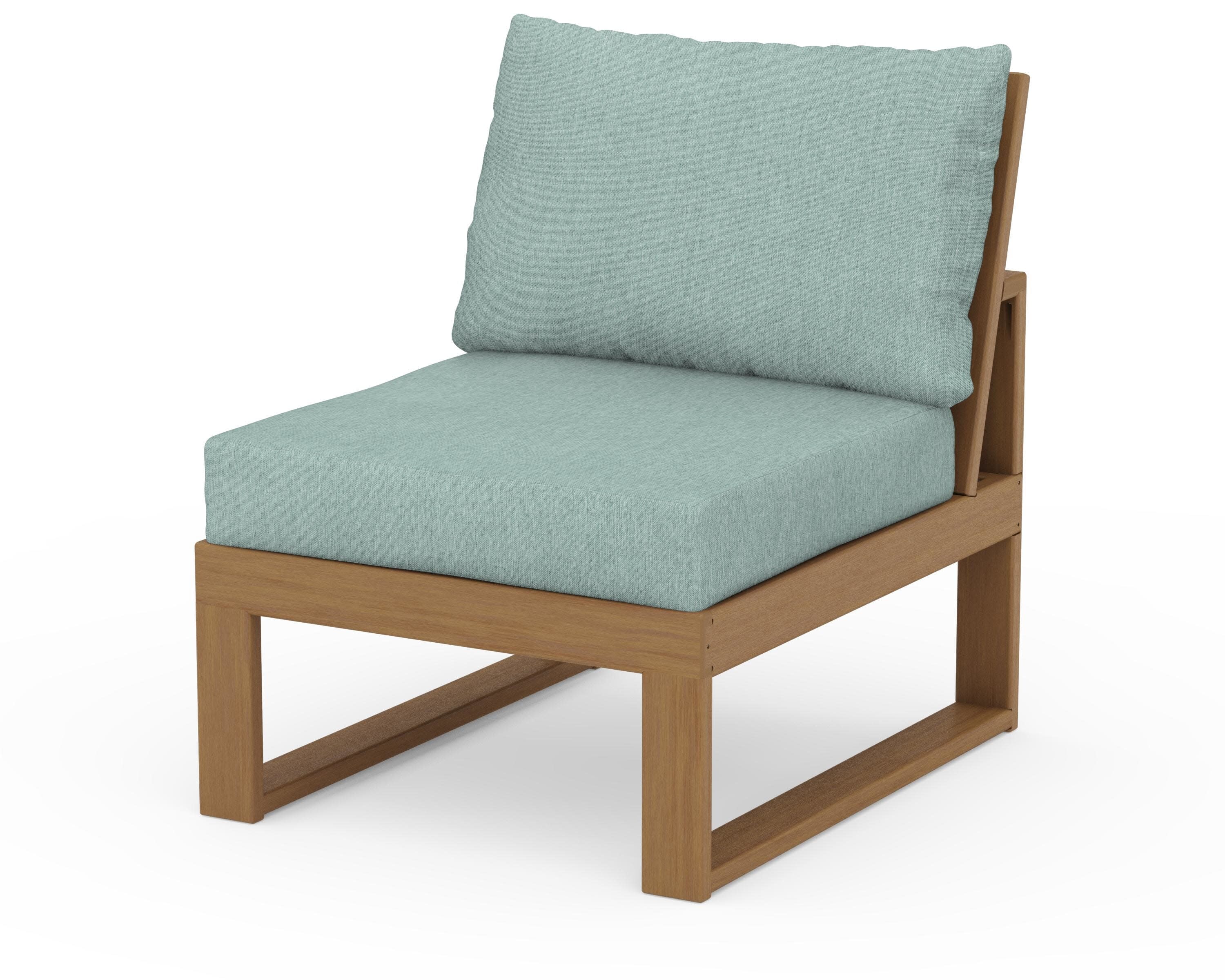 Modular Armless Chair in Natural / Glacier Spa