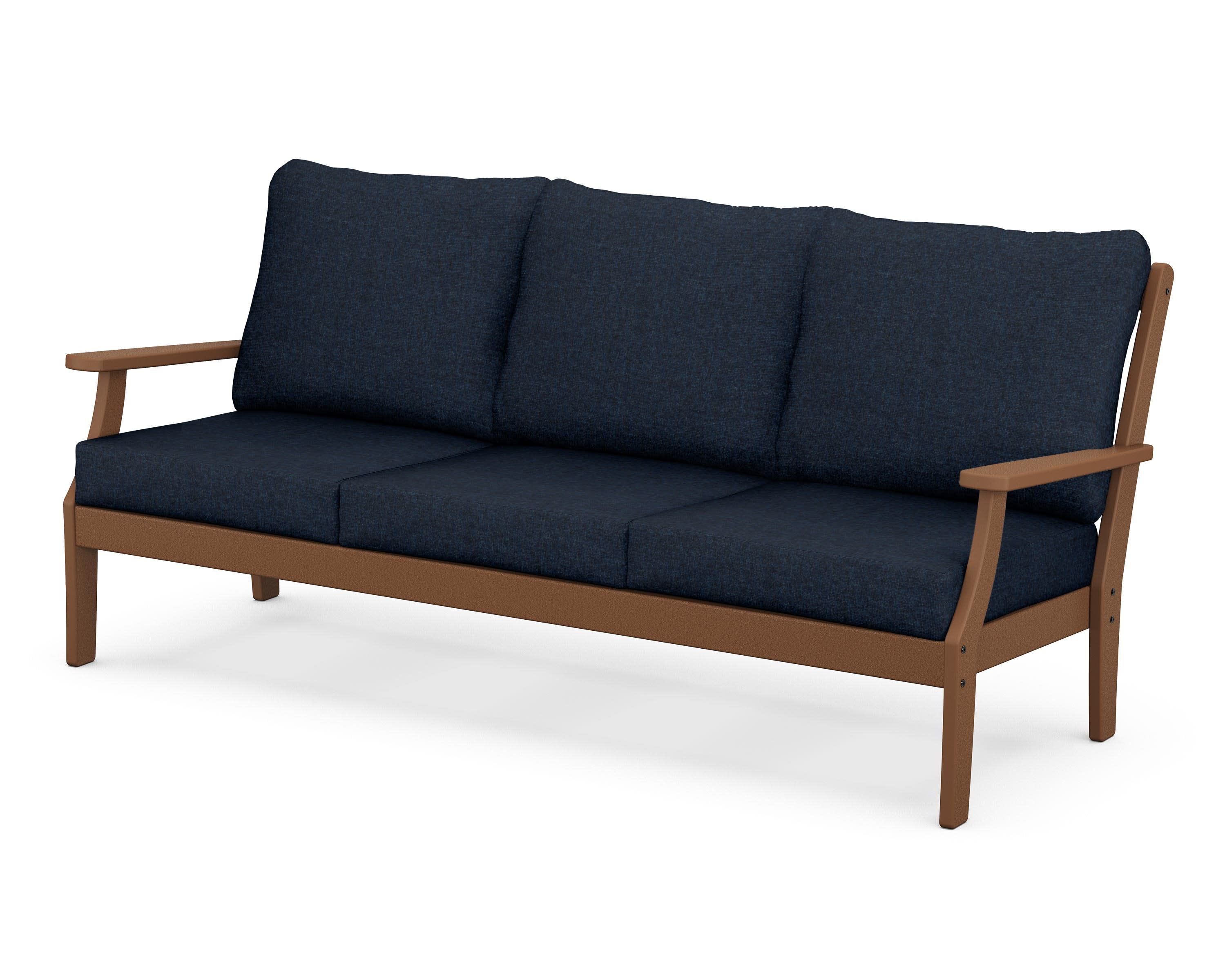 Braxton Deep Seating Sofa in Teak / Marine Indigo