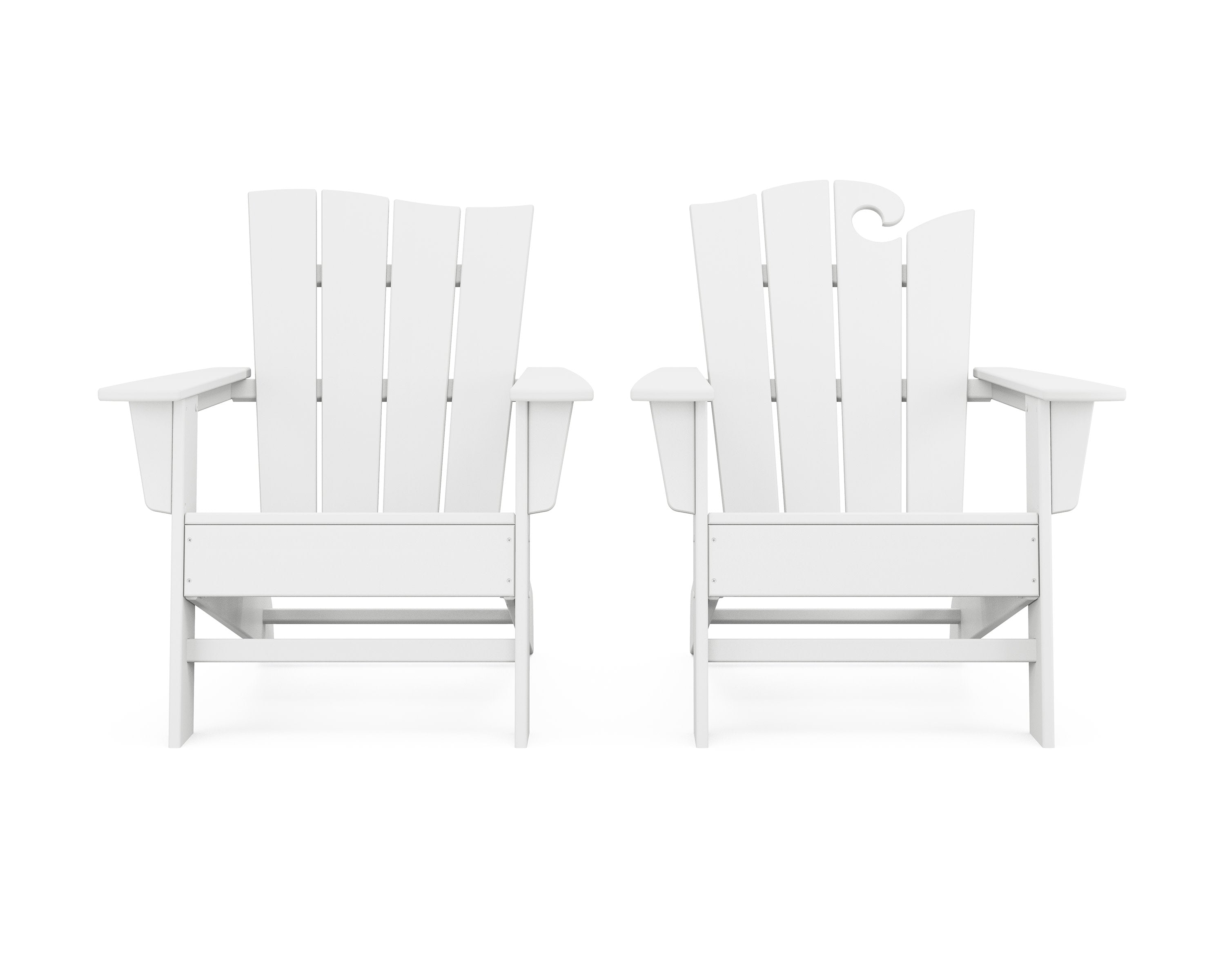 Wave 2-Piece Adirondack Set with The Wave Chair Left in White