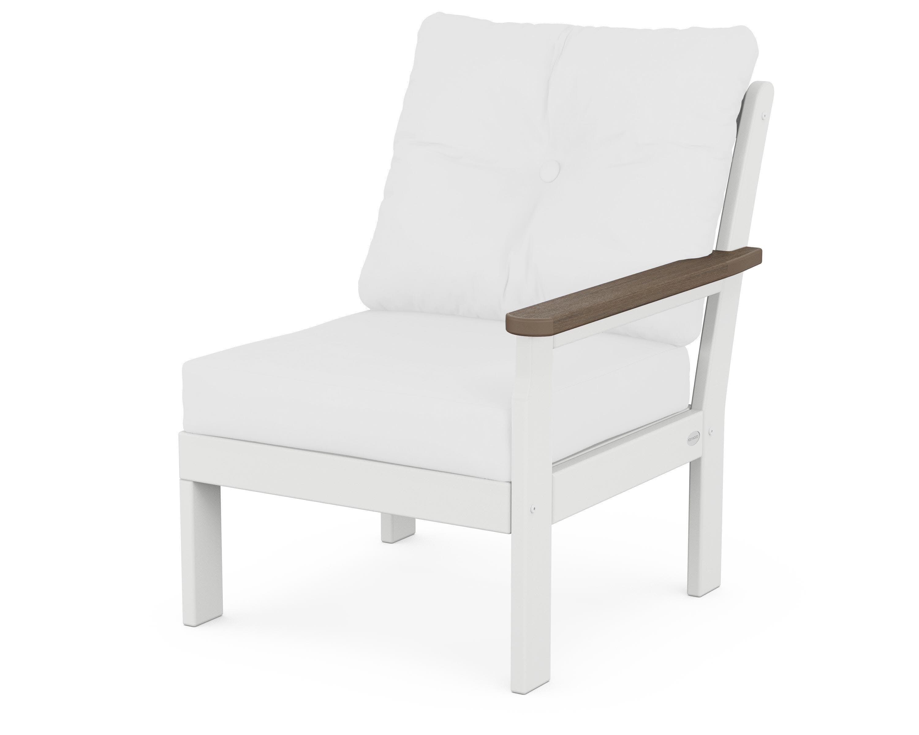 Vineyard Modular Right Arm Chair in White / Kona / Natural