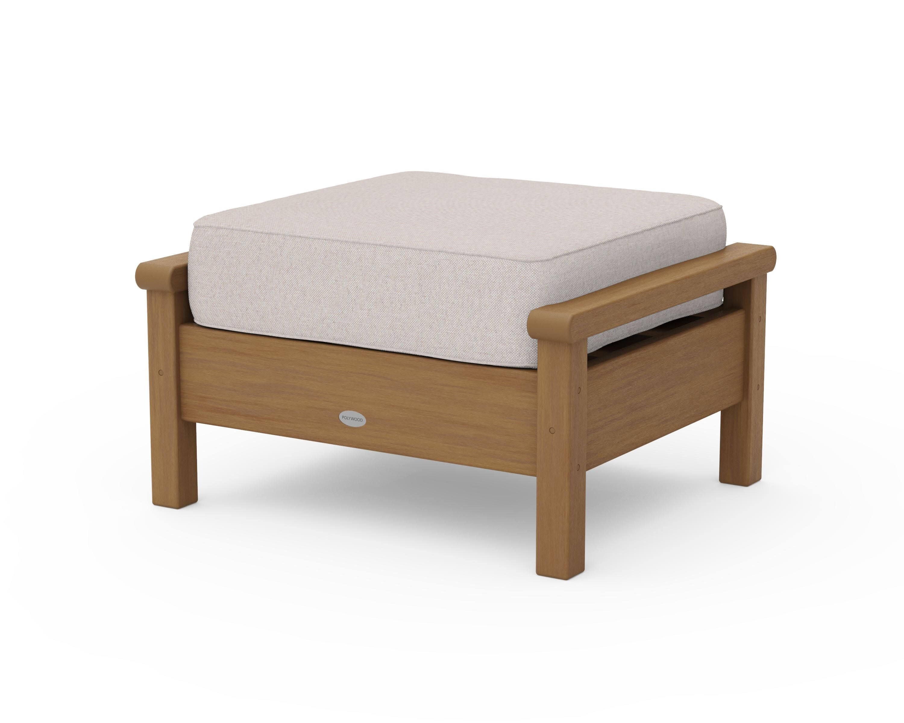 Harbour Deep Seating Ottoman in Natural / Dune Burlap