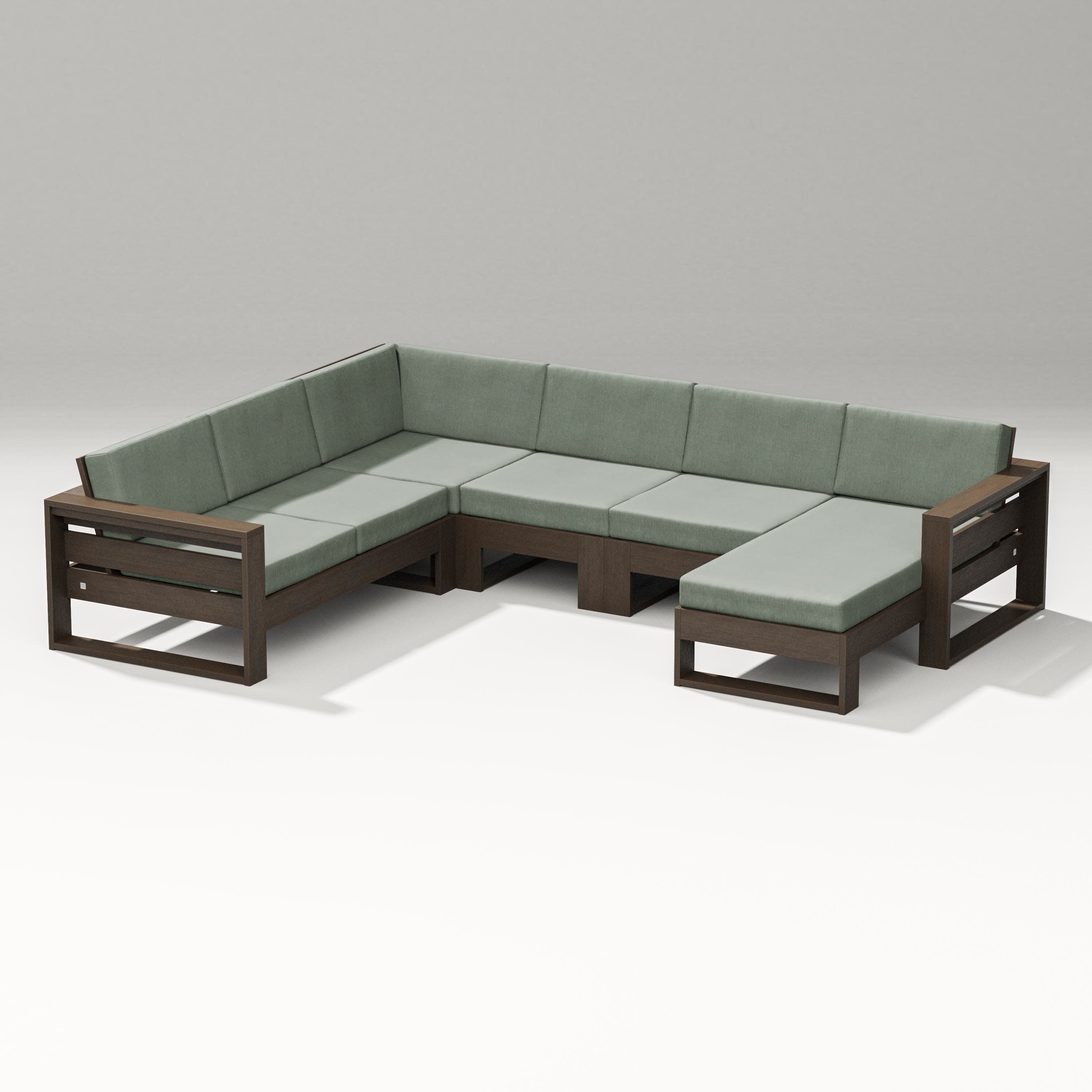 Latitude Corner Sectional with Right Chaise in Kona / Cast Sage
