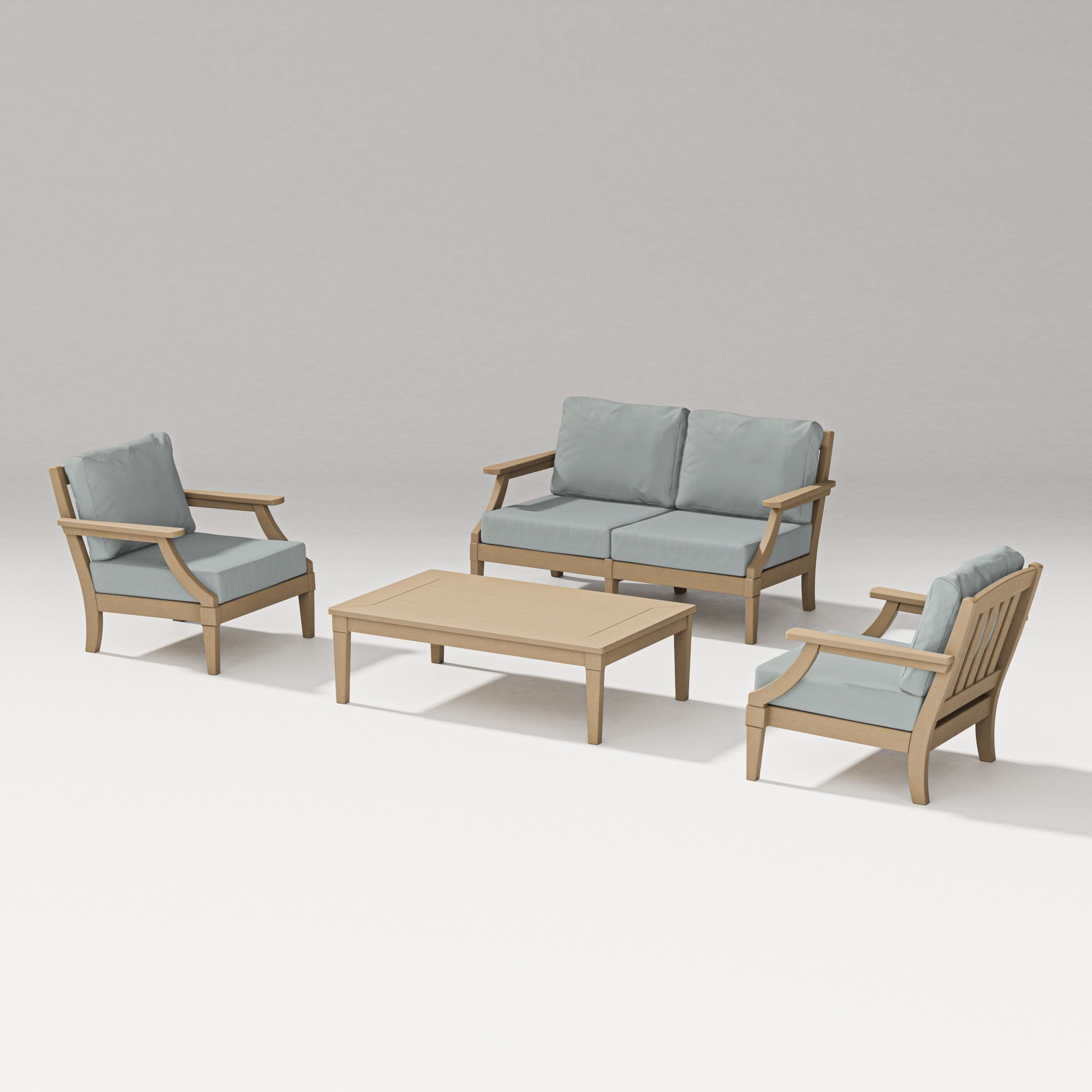 Estate Lounge 4-Piece Loveseat Set in Vintage Sahara / Spa