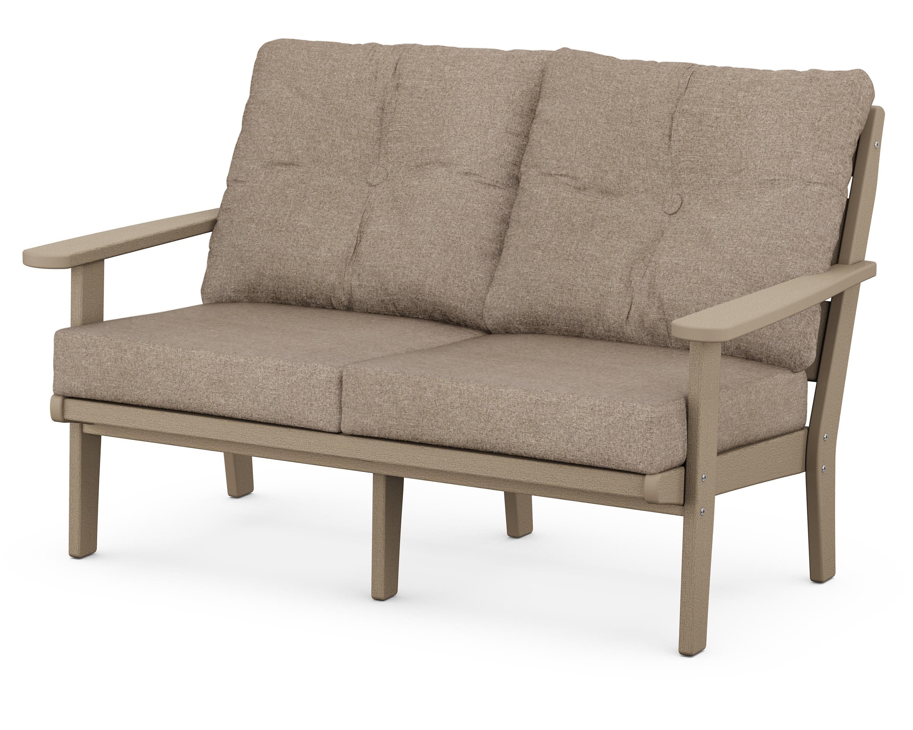 Lakeside Deep Seating Loveseat in Vintage Sahara / Spiced Burlap