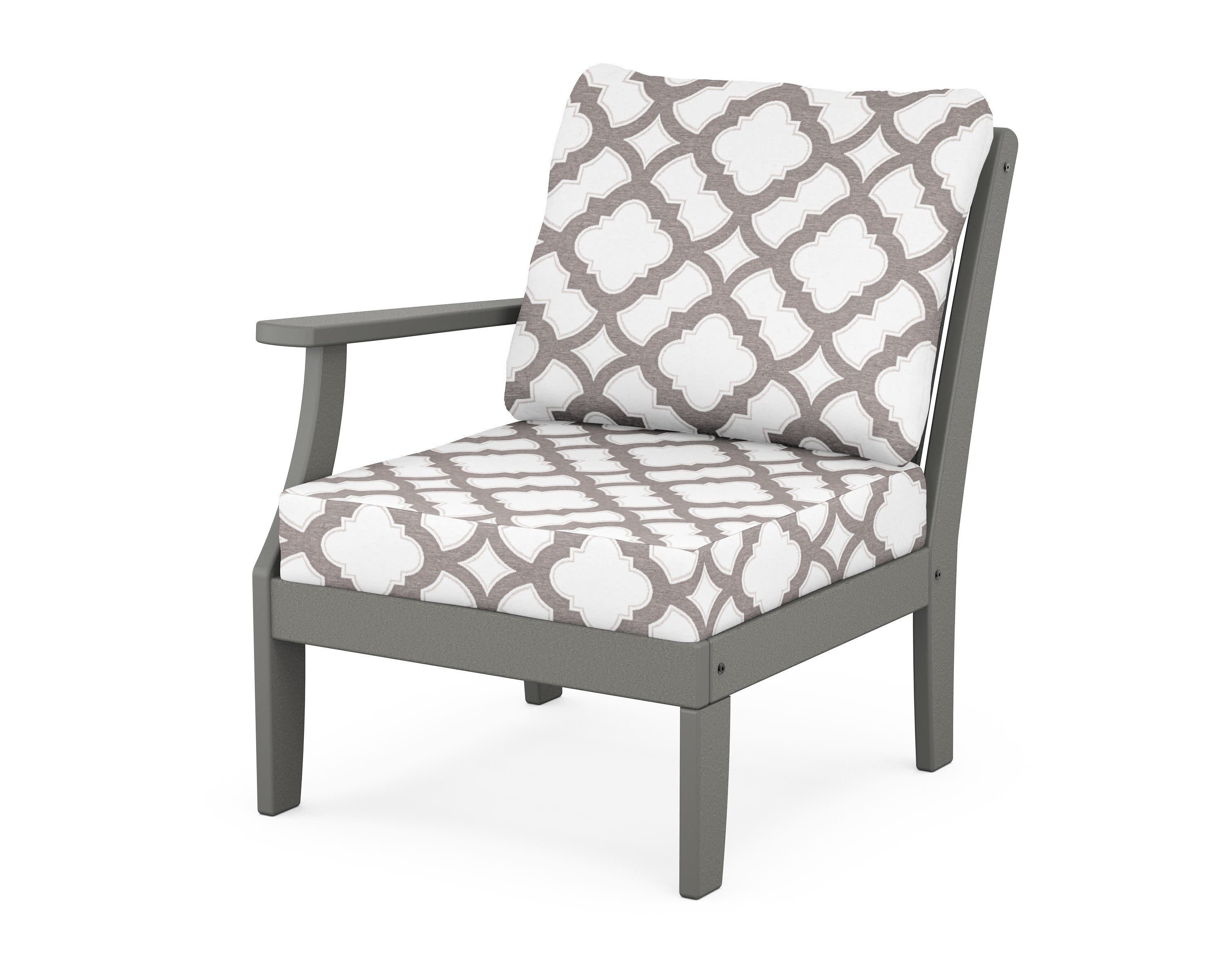 Braxton Modular Left Arm Chair in Slate Grey / Trellis Grey Mist