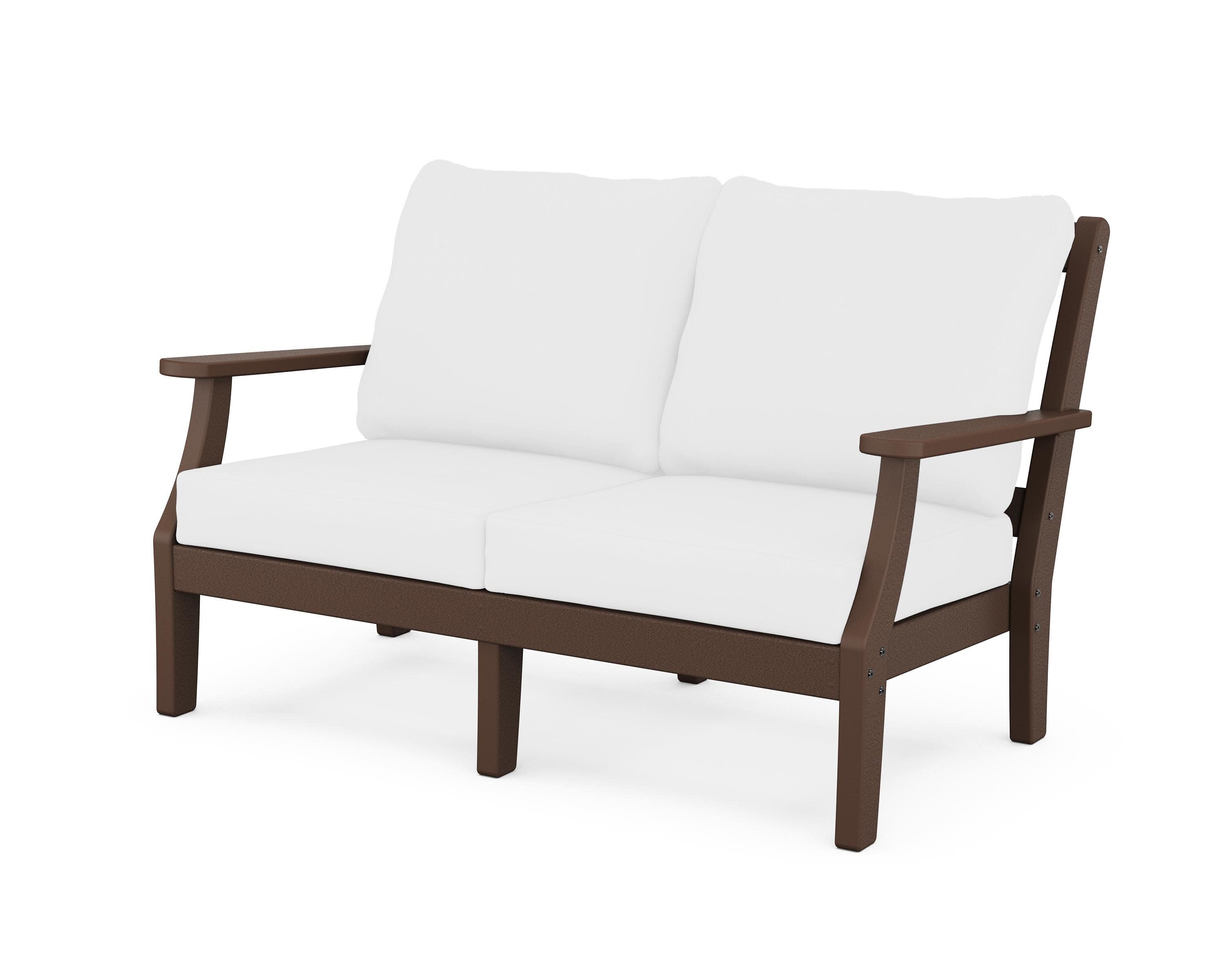 Chinoiserie Deep Seating Loveseat in Mahogany / Natural
