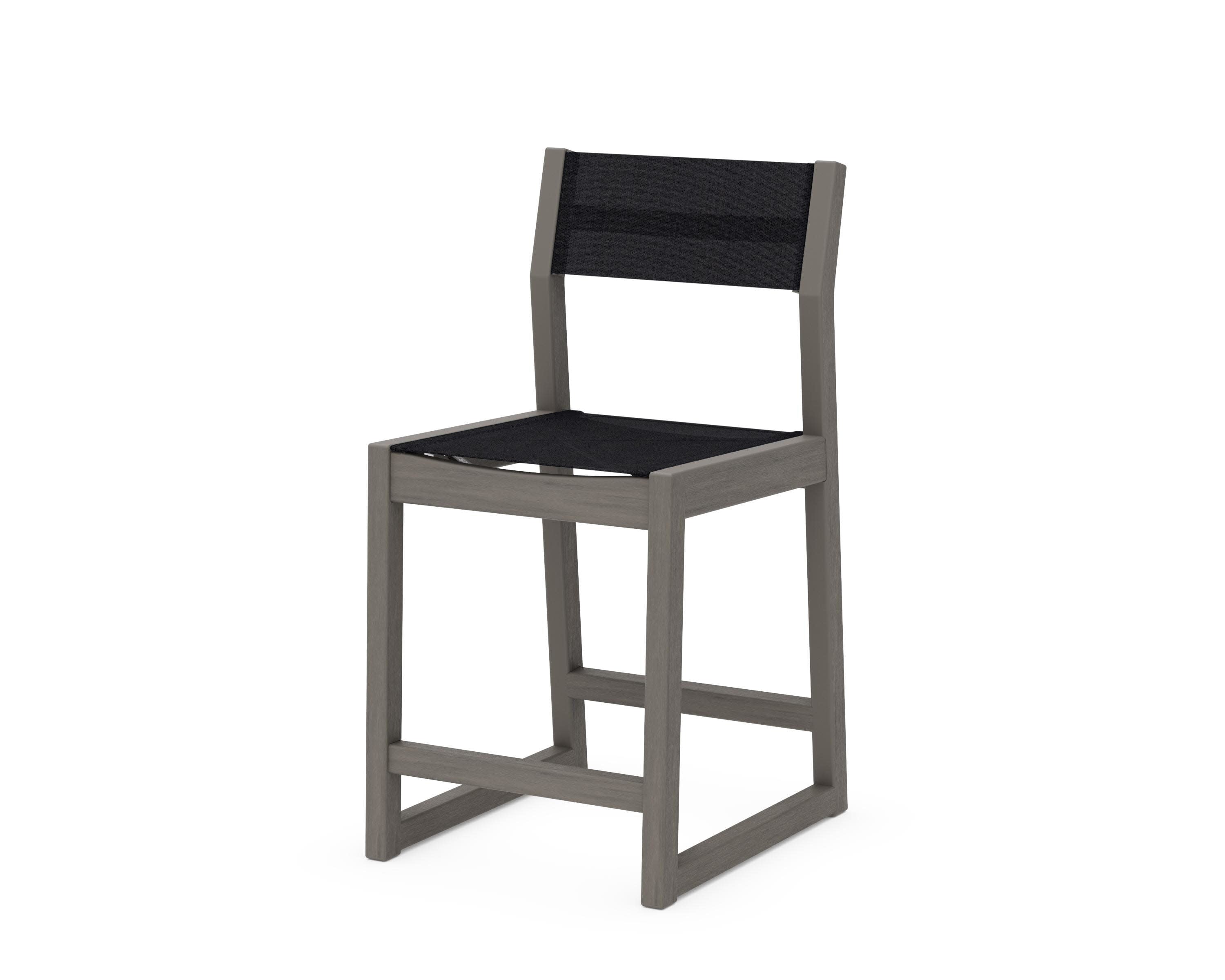EDGE Sling Counter Side Chair in Driftwood / Black Sling