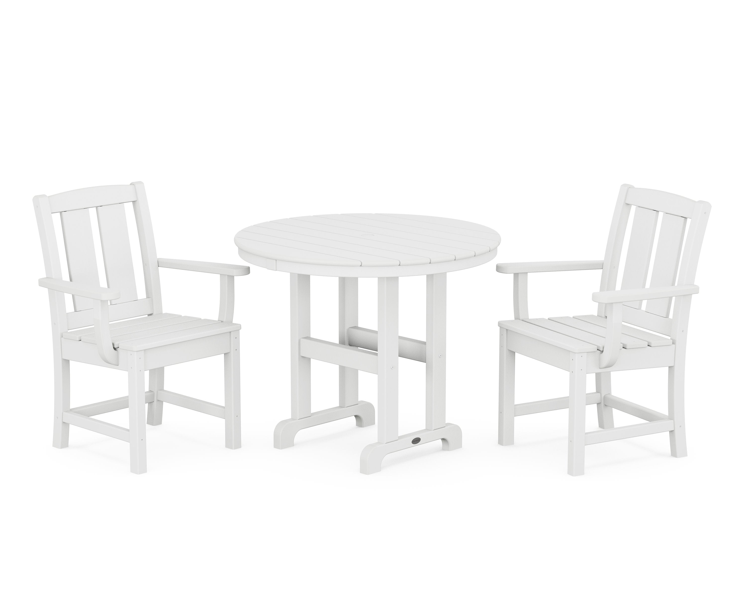 Mission 3-Piece Farmhouse Dining Set in White