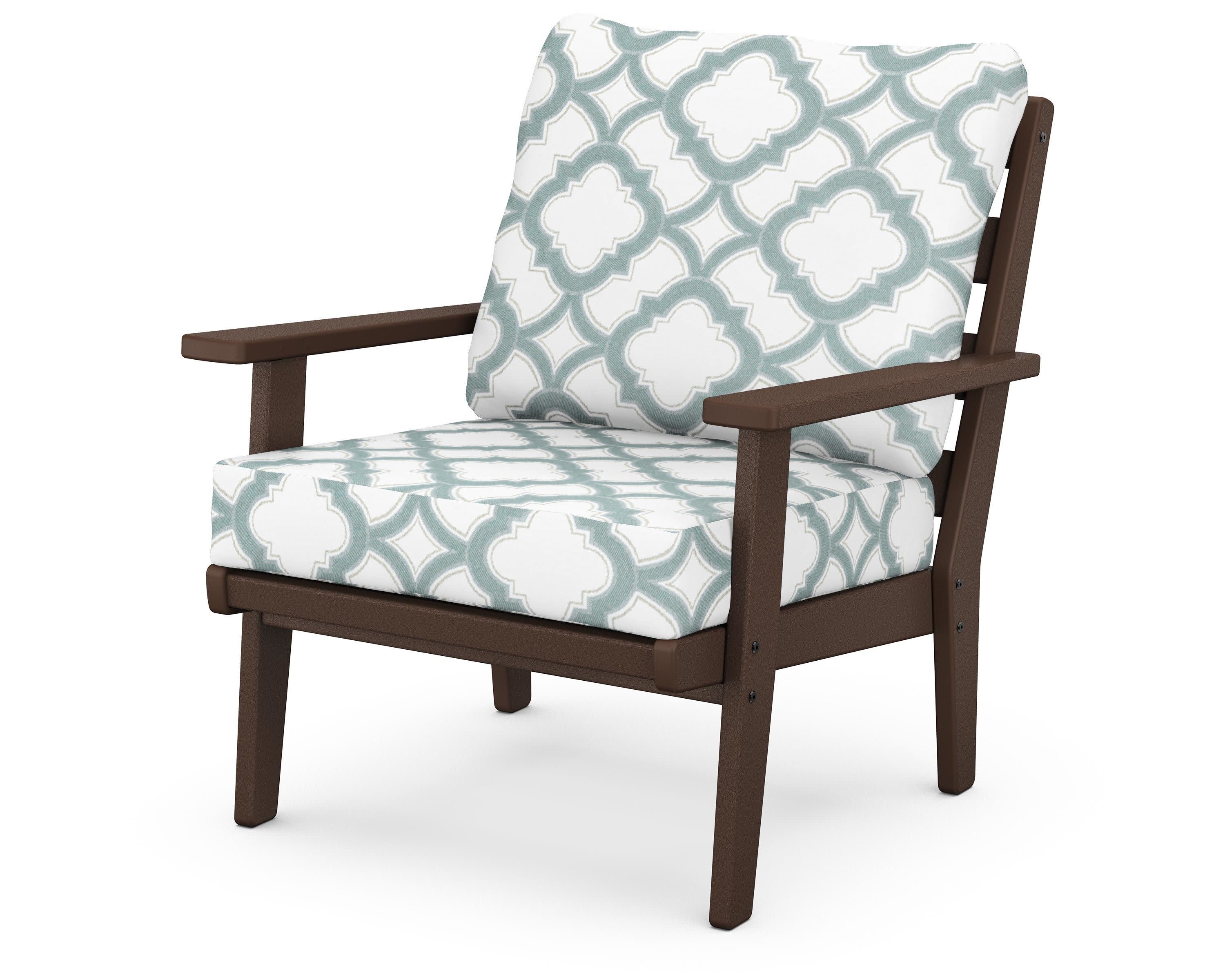 Grant Park Deep Seating Chair in Mahogany / Trellis Glacier Spa