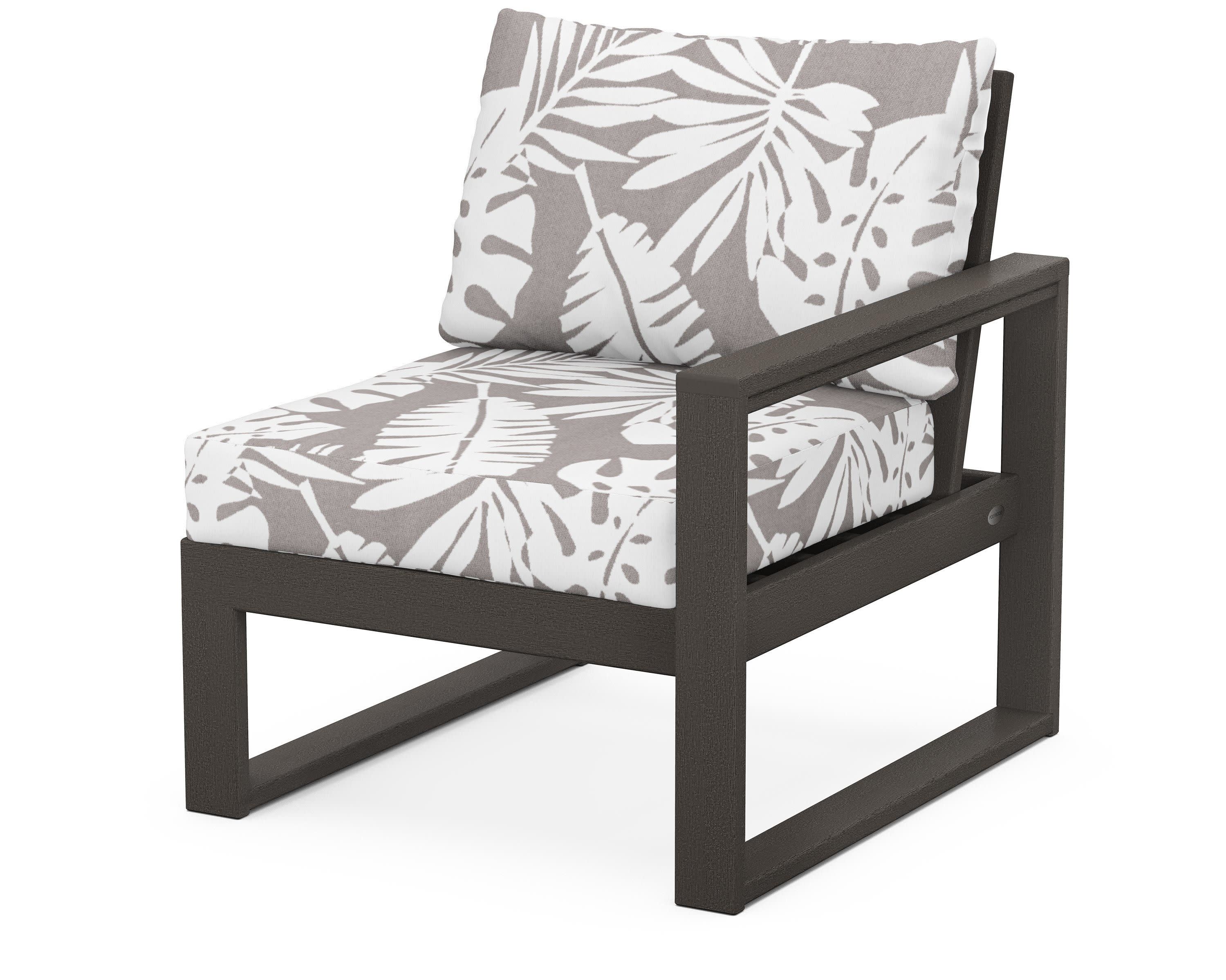 EDGE Modular Right Arm Chair in Vintage Coffee / Leaf Grey Mist