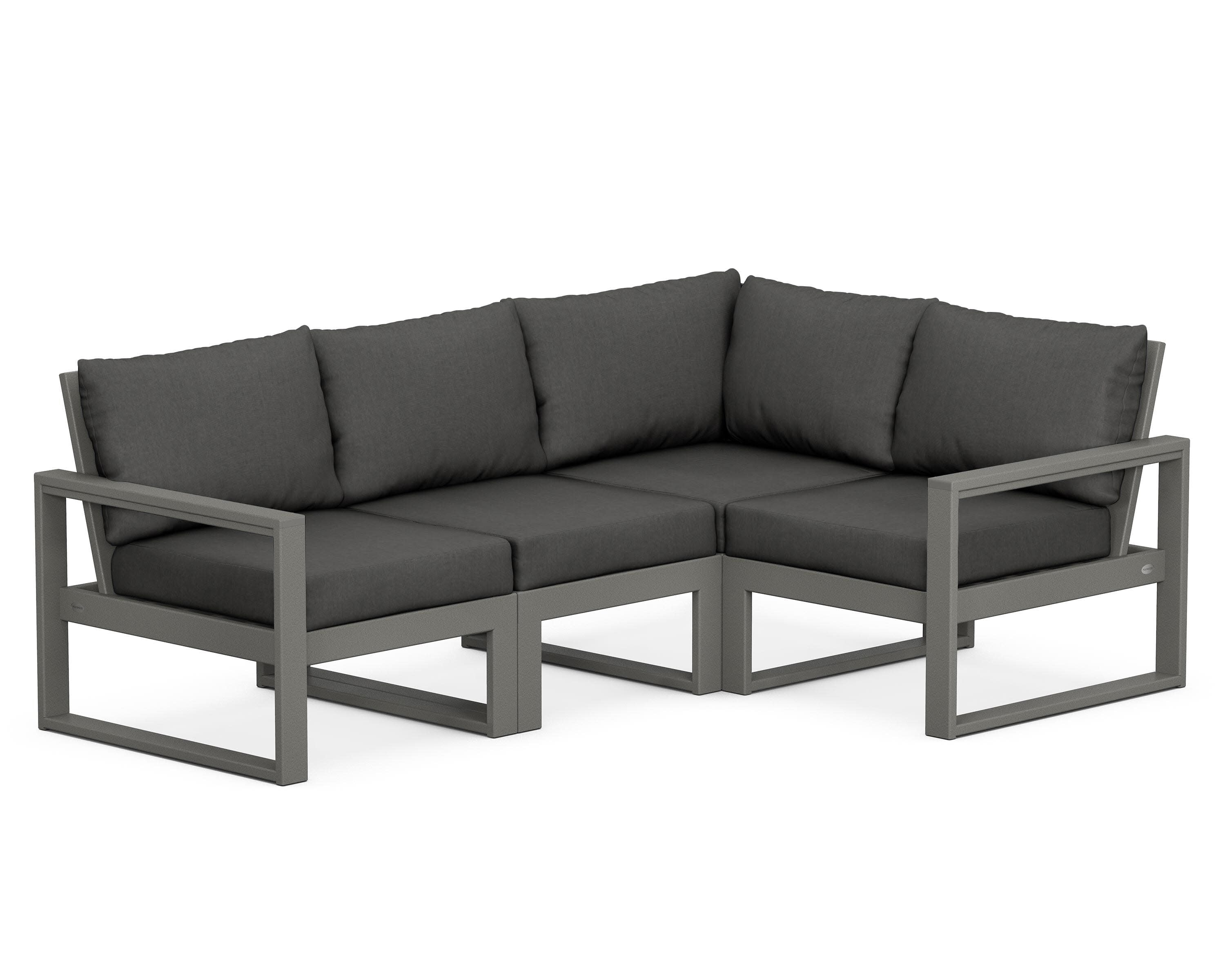 EDGE 4-Piece Modular Deep Seating Set in Slate Grey / Spectrum Carbon
