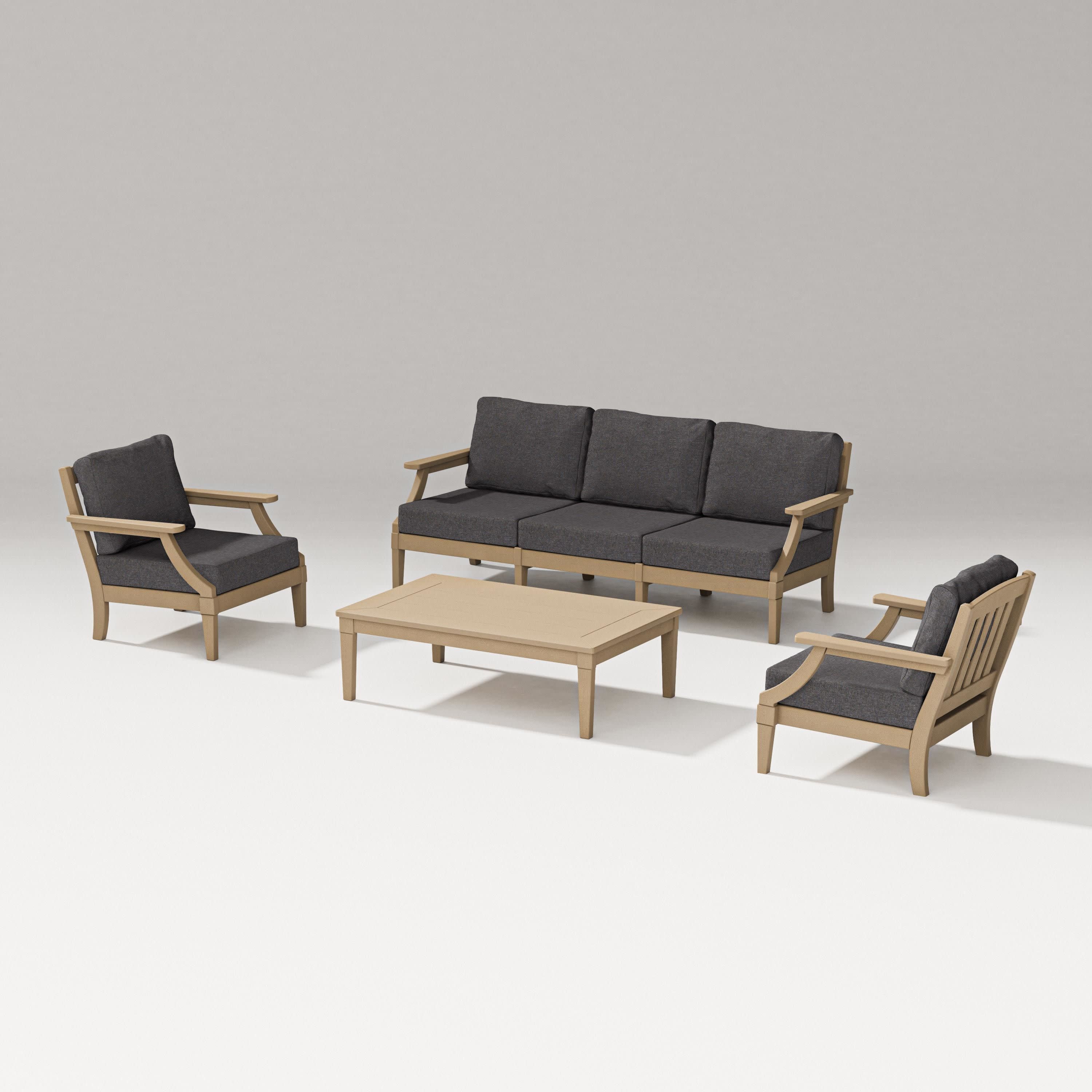 Estate 4-Piece Lounge Sofa Set in Vintage Sahara / Ash Charcoal