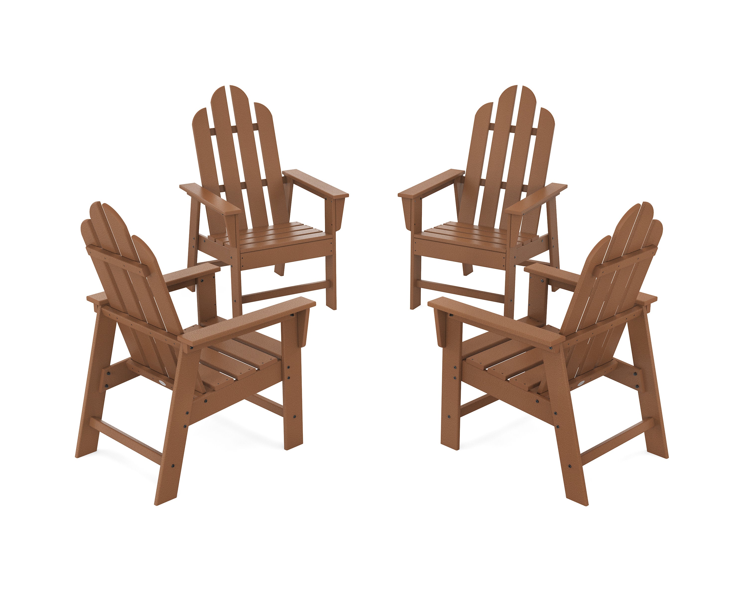 Long Island 4-Piece Upright Adirondack Conversation Set in Teak