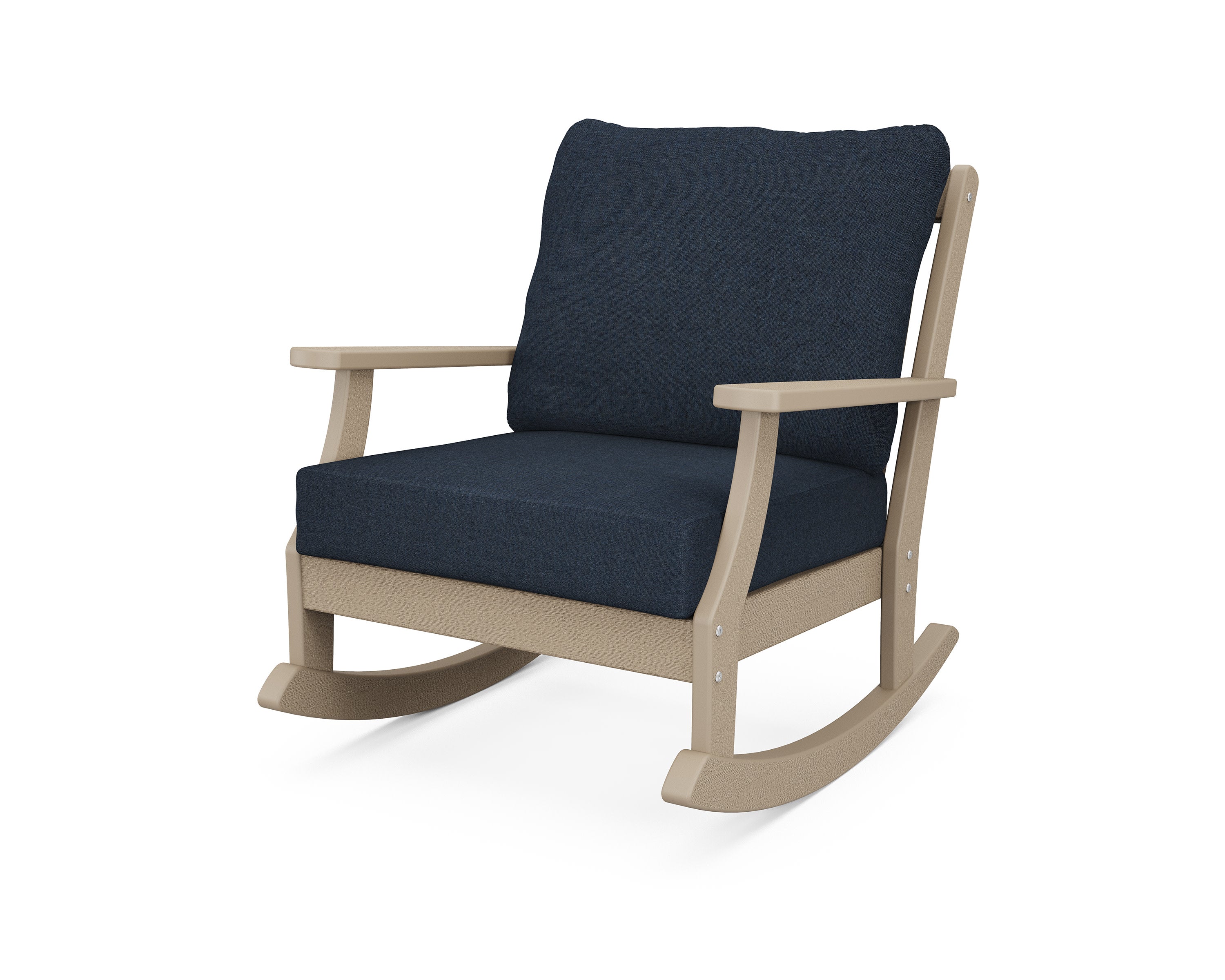 Braxton Deep Seating Rocking Chair in Vintage Sahara / Marine Indigo