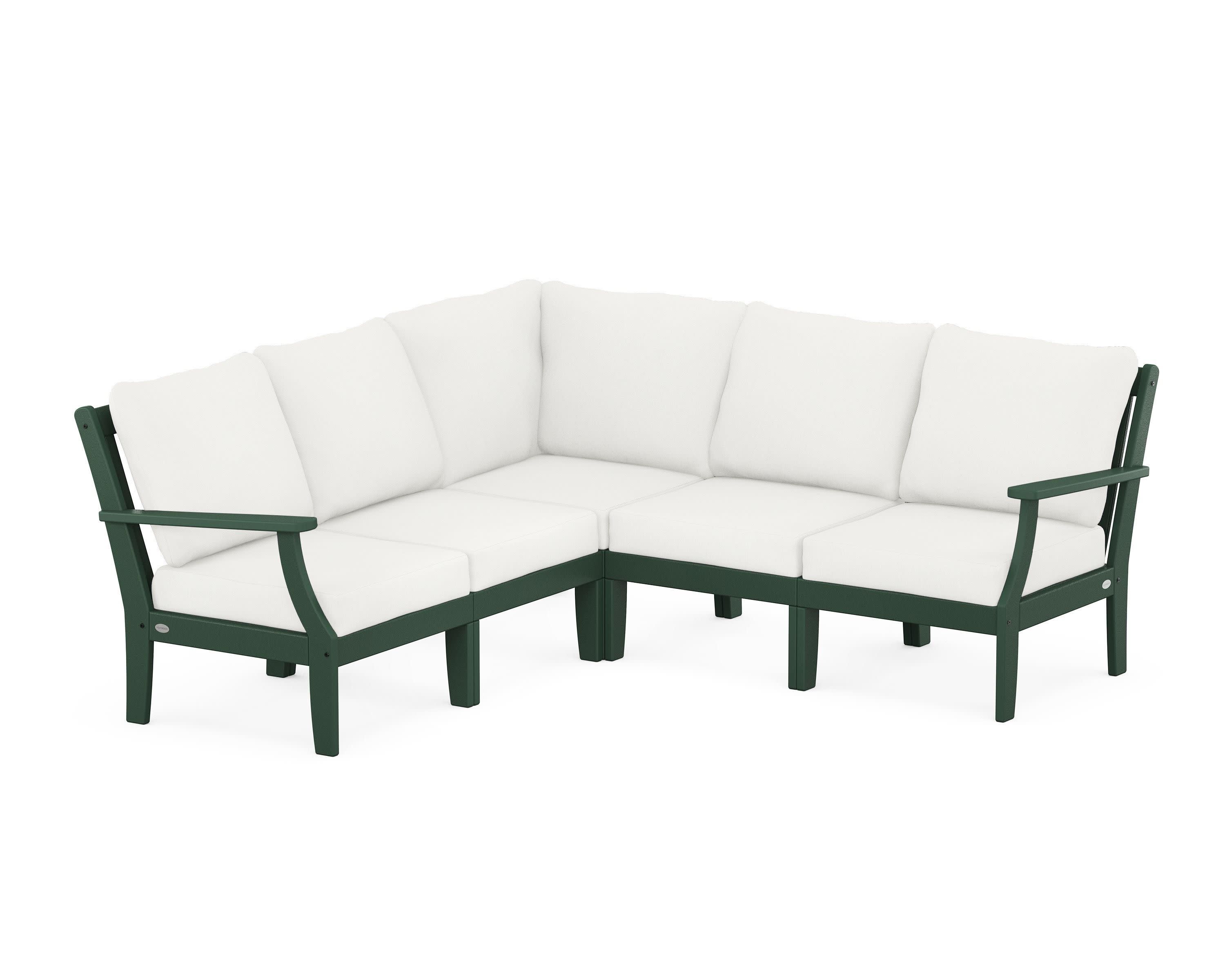 Braxton Modular 5-Piece Deep Seating Set in Green / Natural Linen