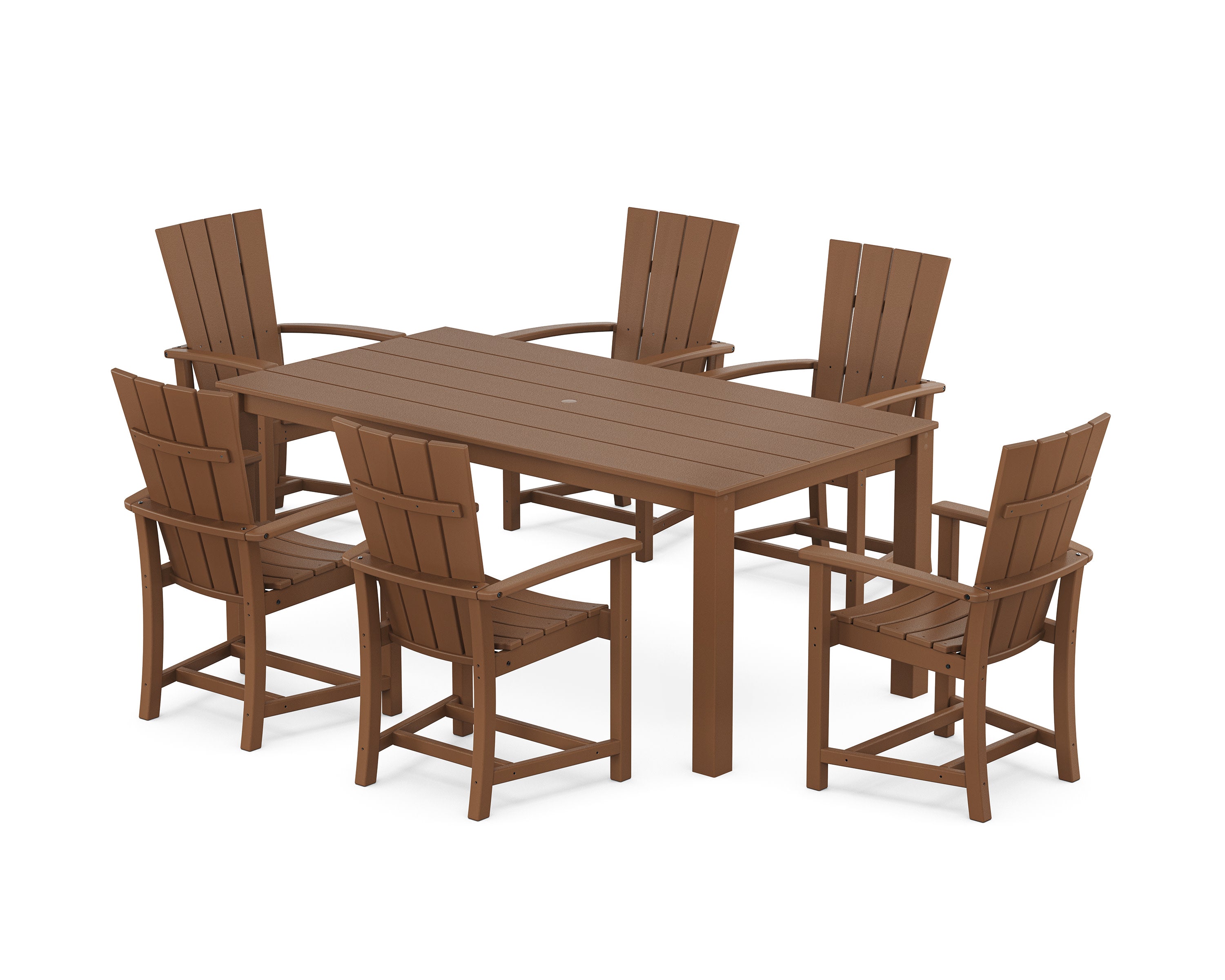 Quattro 7-Piece Parsons Dining Set in Teak