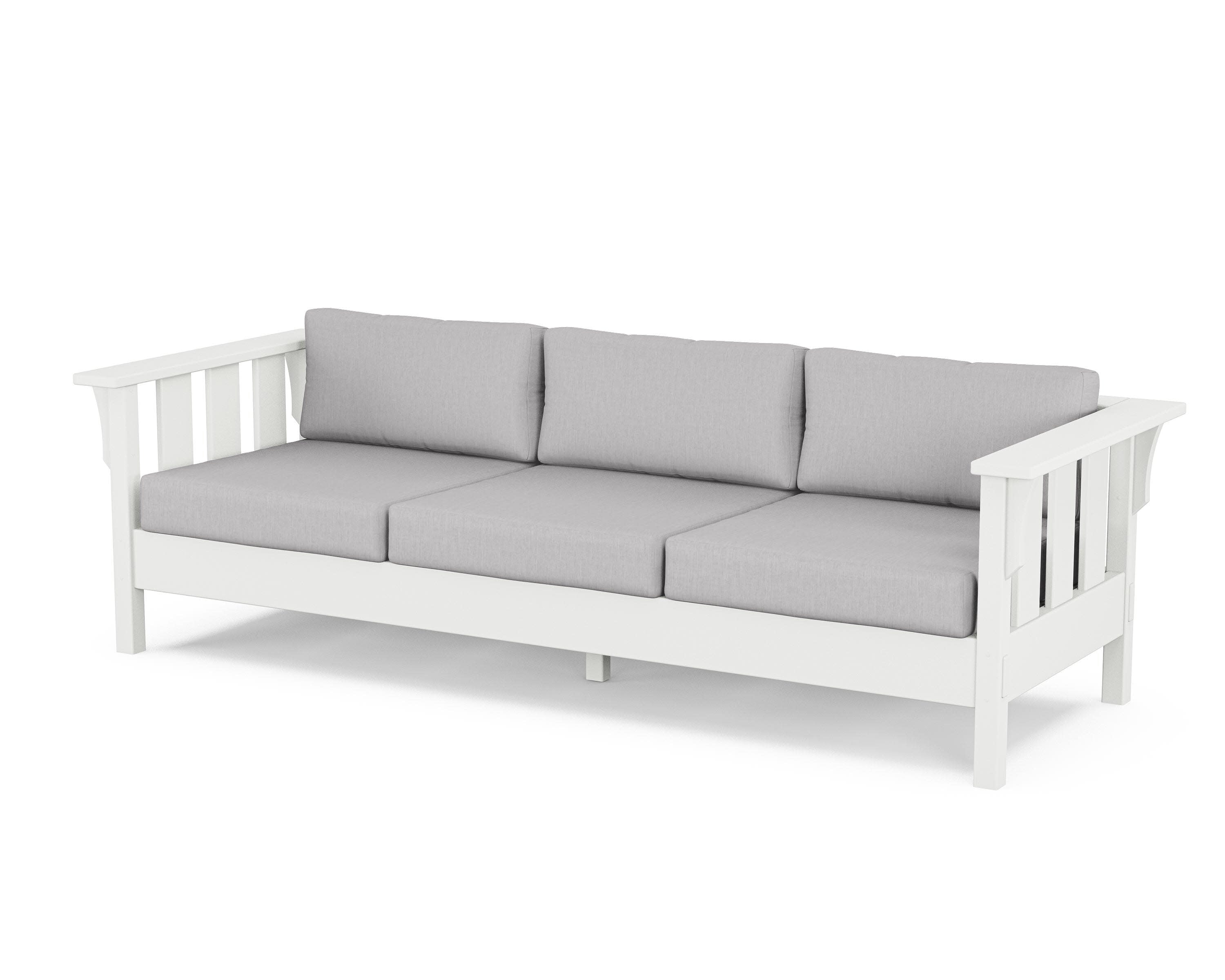 Acadia Deep Seating Sofa in White / Granite