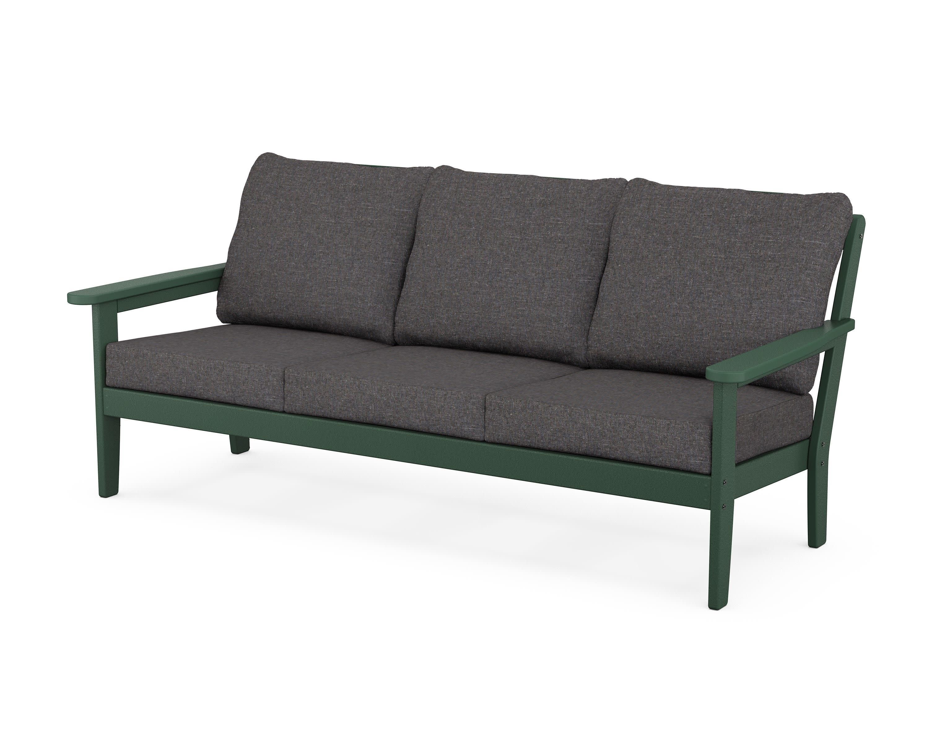 Cottage Deep Seating Sofa in Green / Ash Charcoal