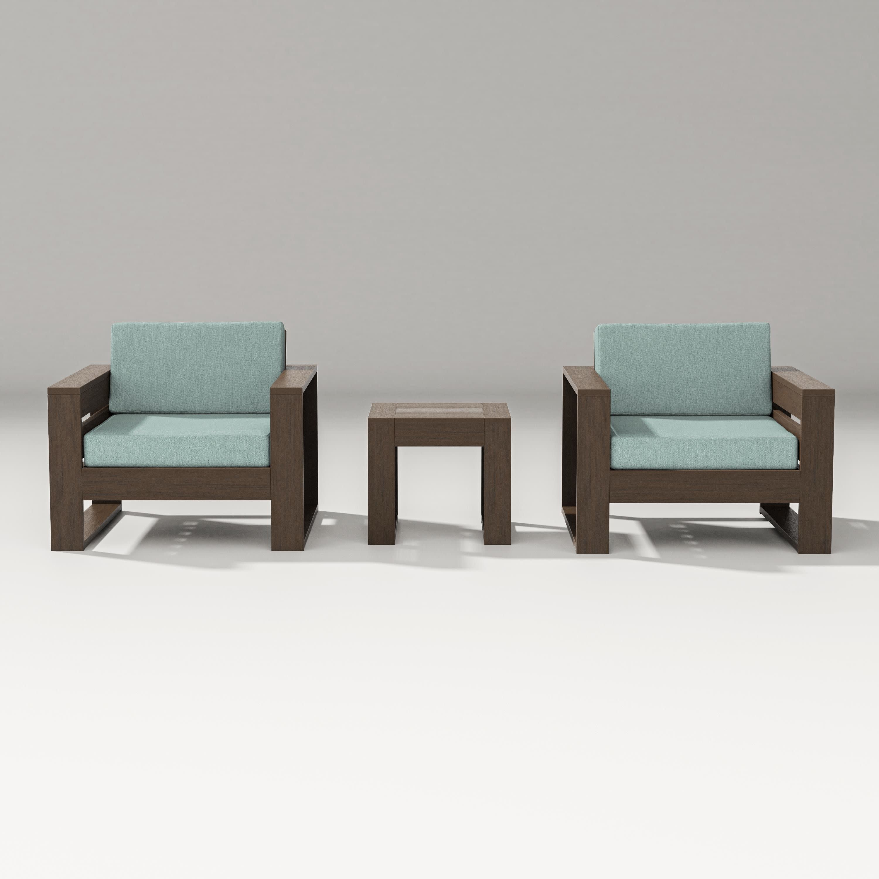 Latitude 3-Piece Lounge Chair Set in Kona / Glacier Spa