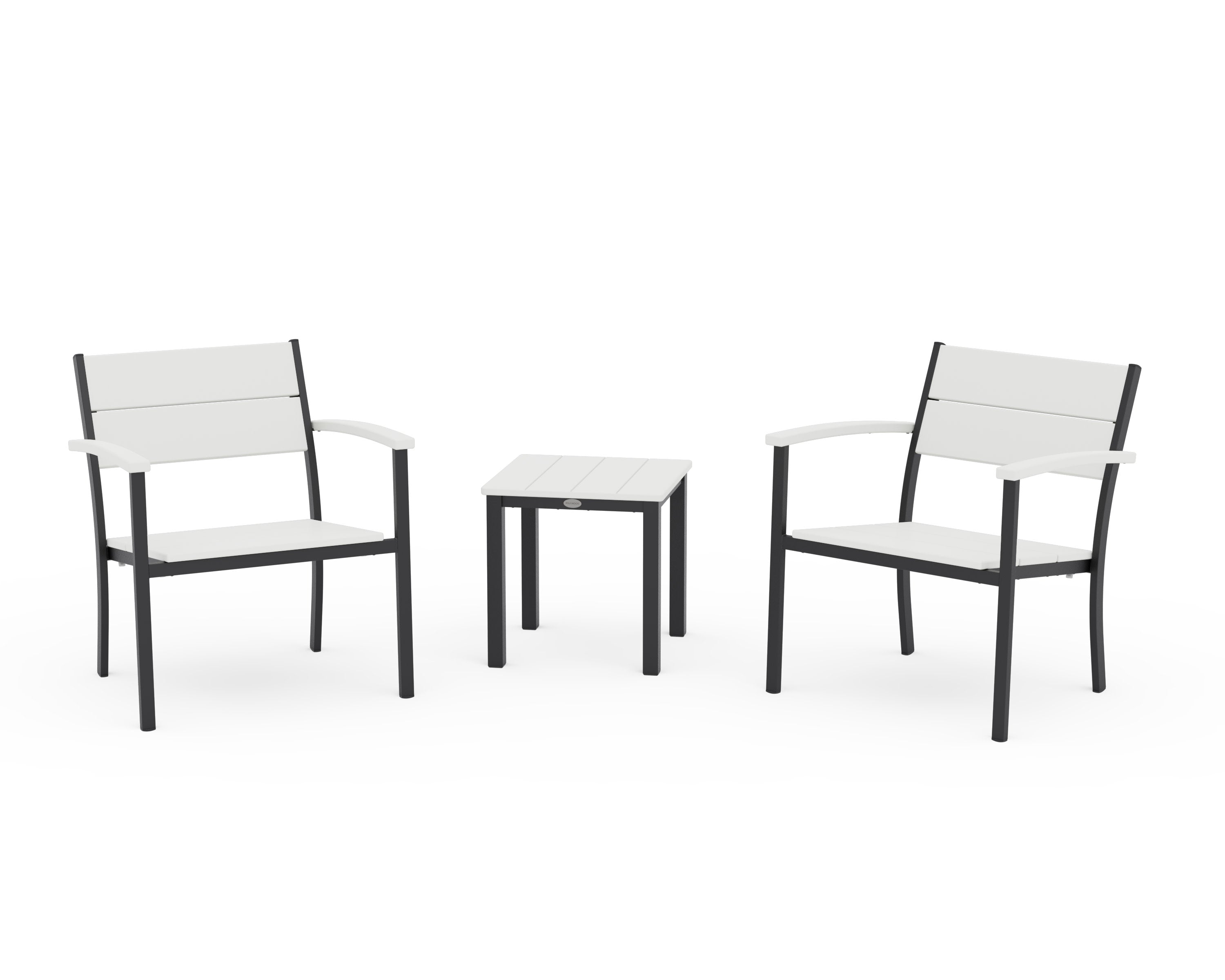 Main Street 3-Piece Lounge Chair Set in Black / Vintage White