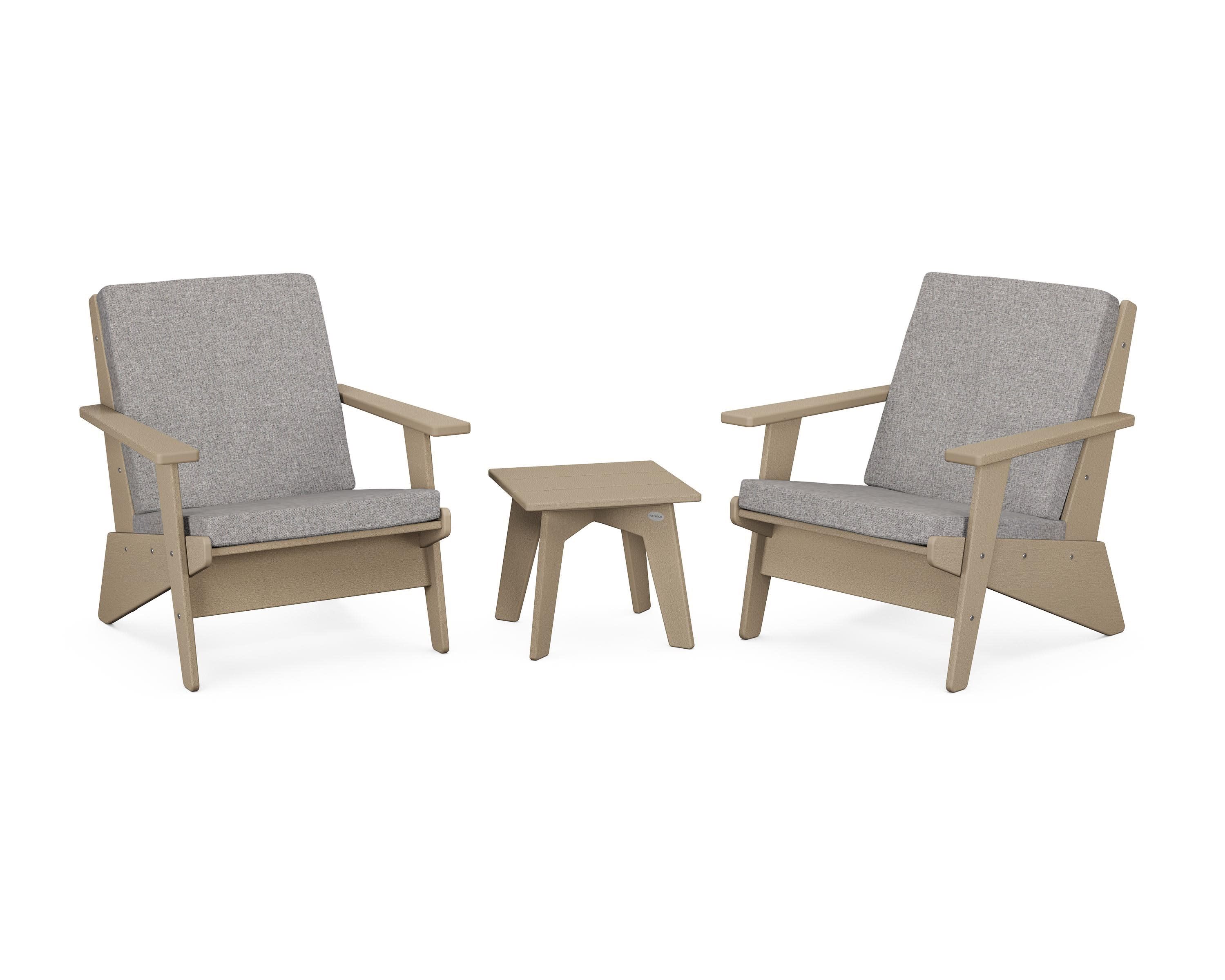 Riviera Modern Lounge 3-Piece Set in Vintage Sahara / Grey Mist