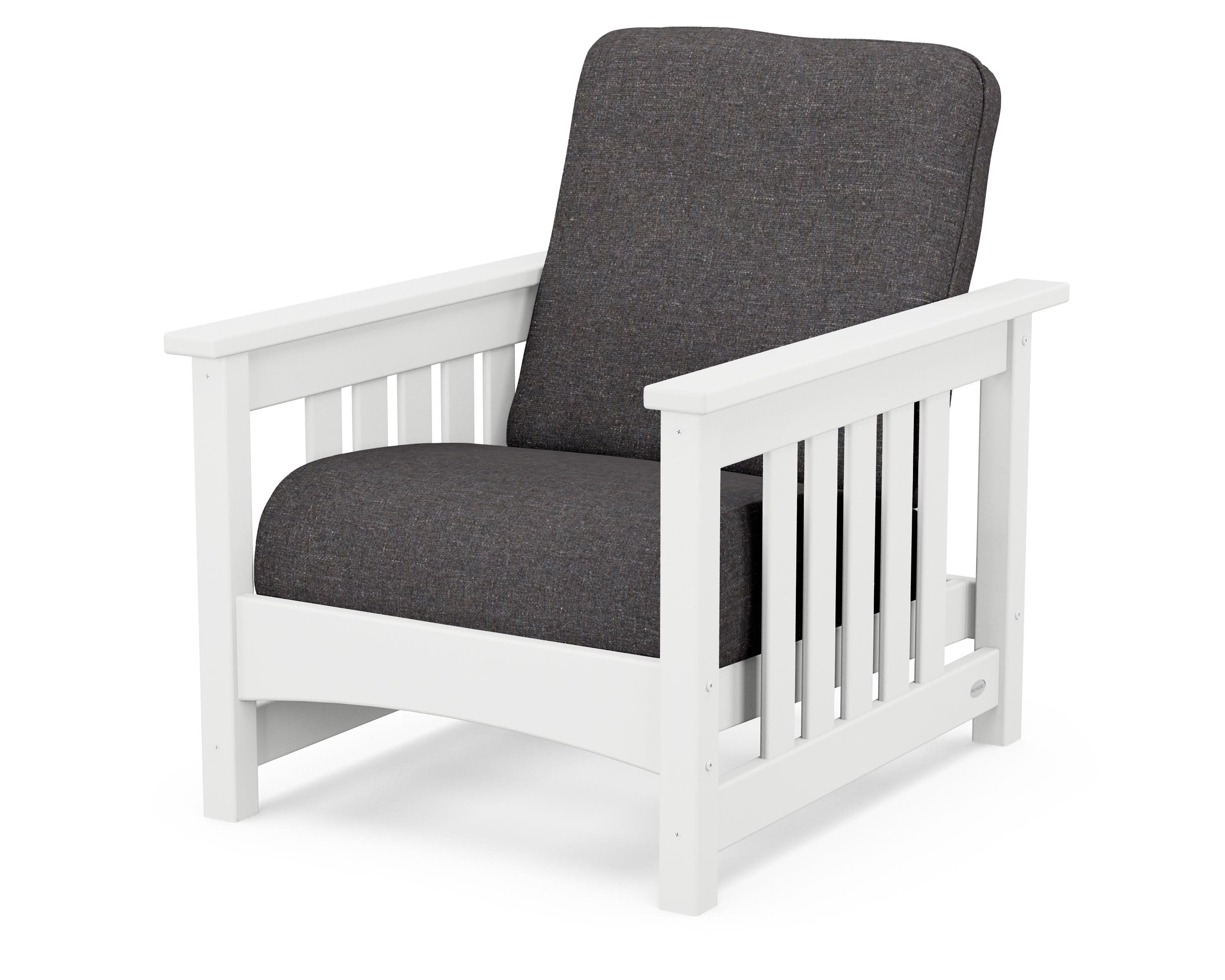 Club Mission Chair in White / Ash Charcoal