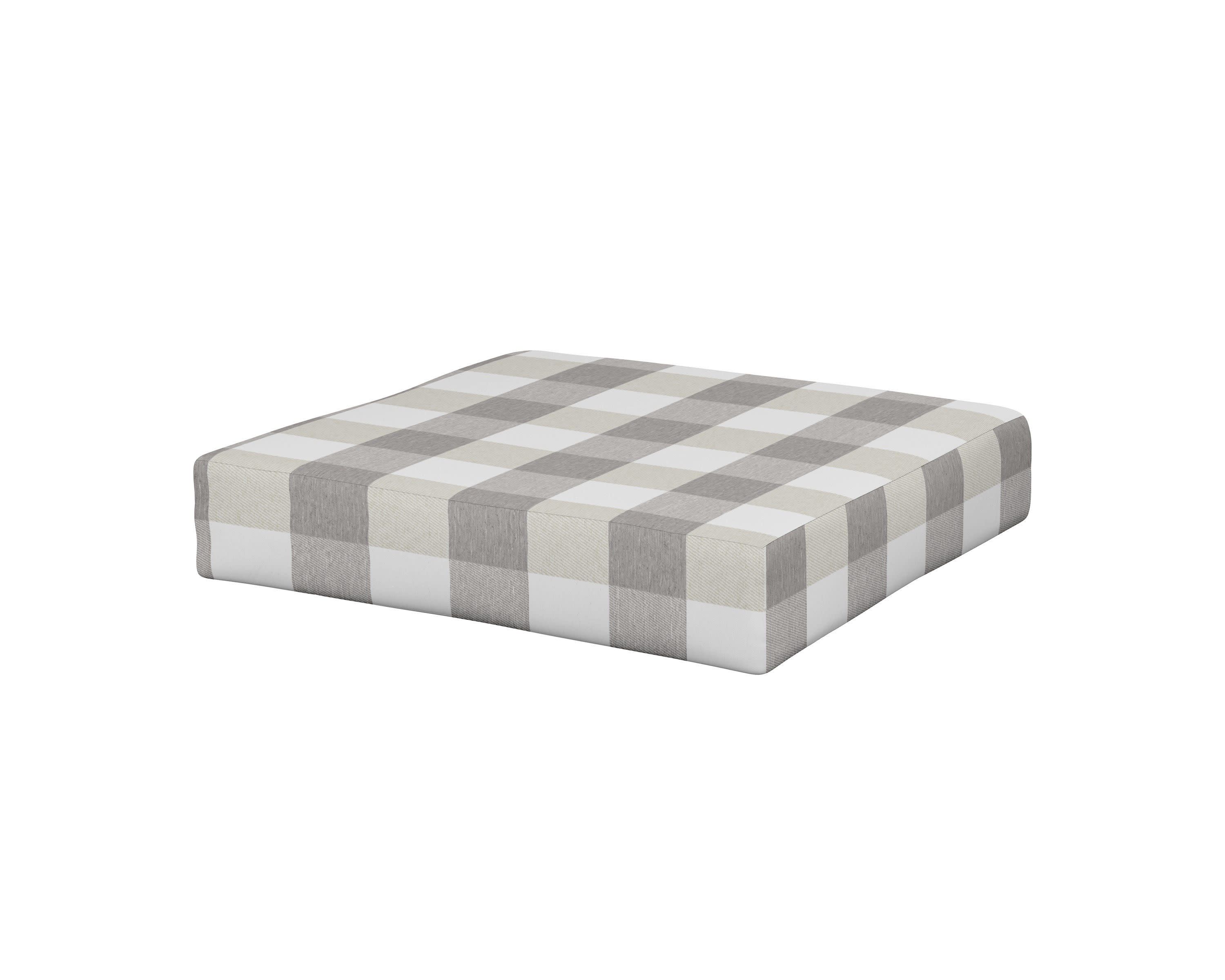 Prescott Ottoman Cushion in Buffalo Plaid Grey Mist