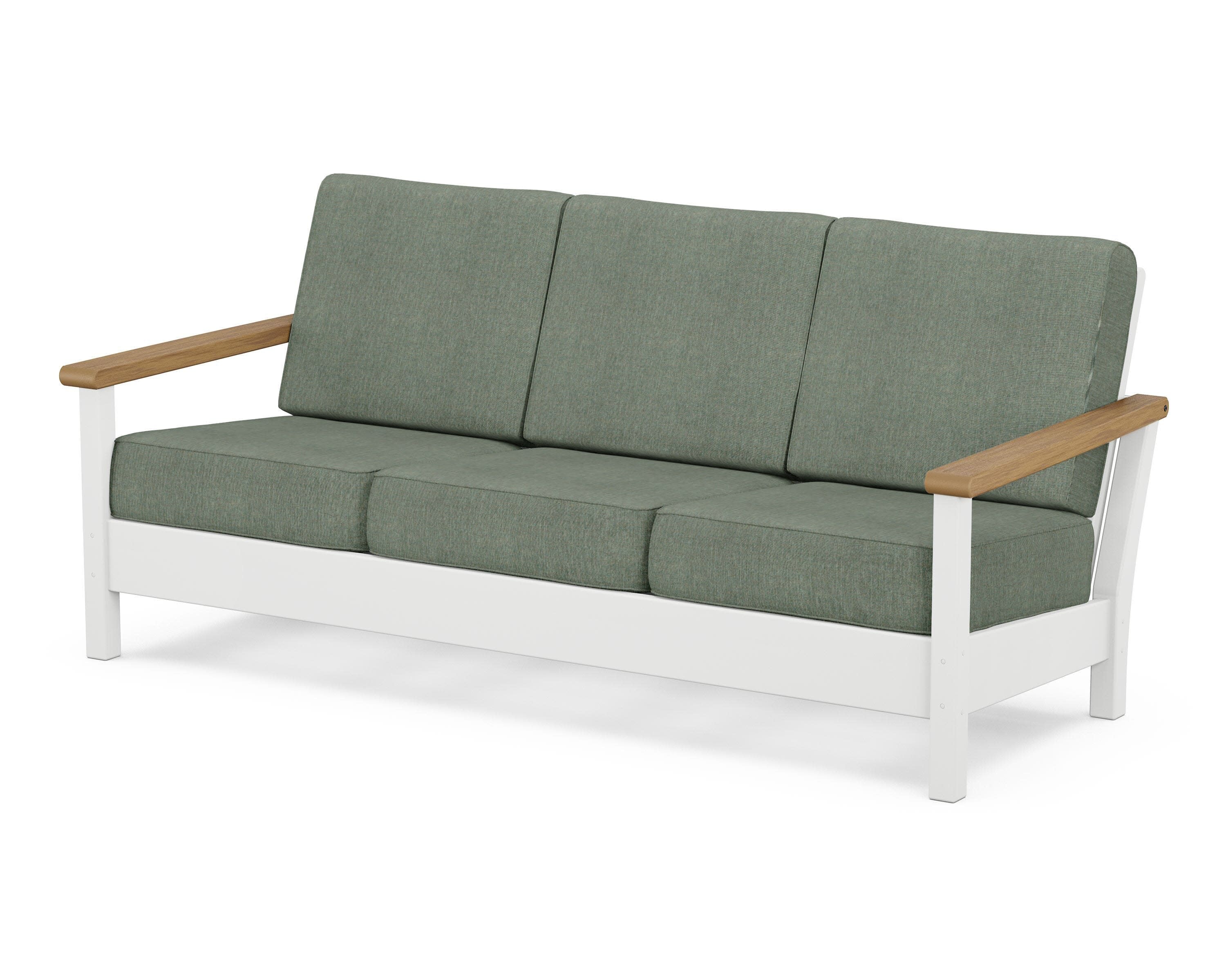 Harbour Deep Seating Sofa in White / Natural / Cast Sage