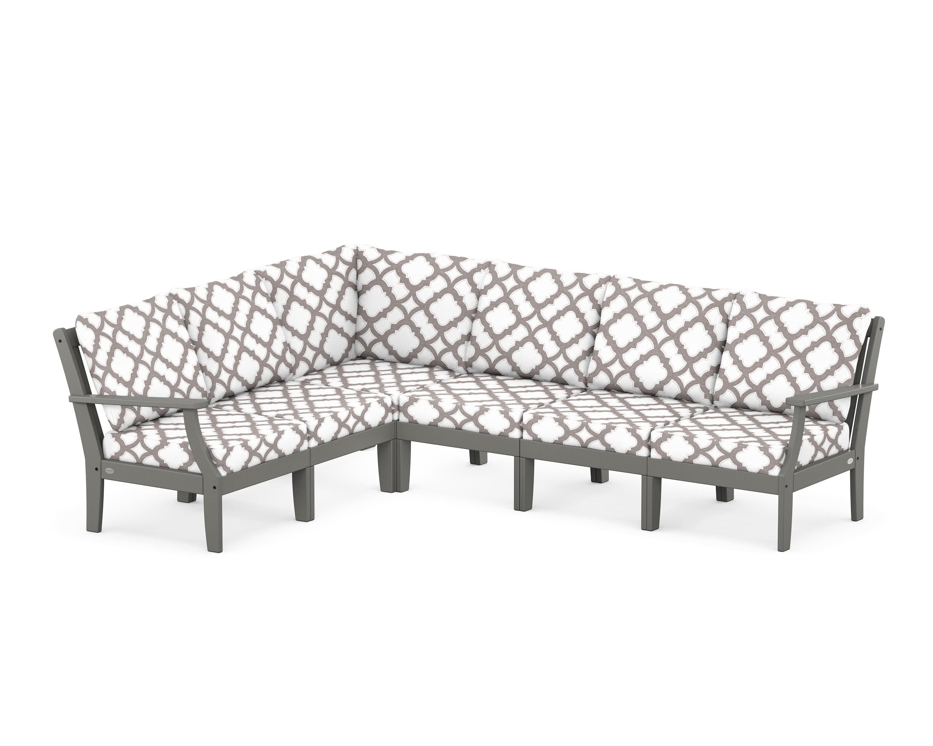 Braxton Modular 6-Piece Deep Seating Set in Slate Grey / Trellis Grey Mist